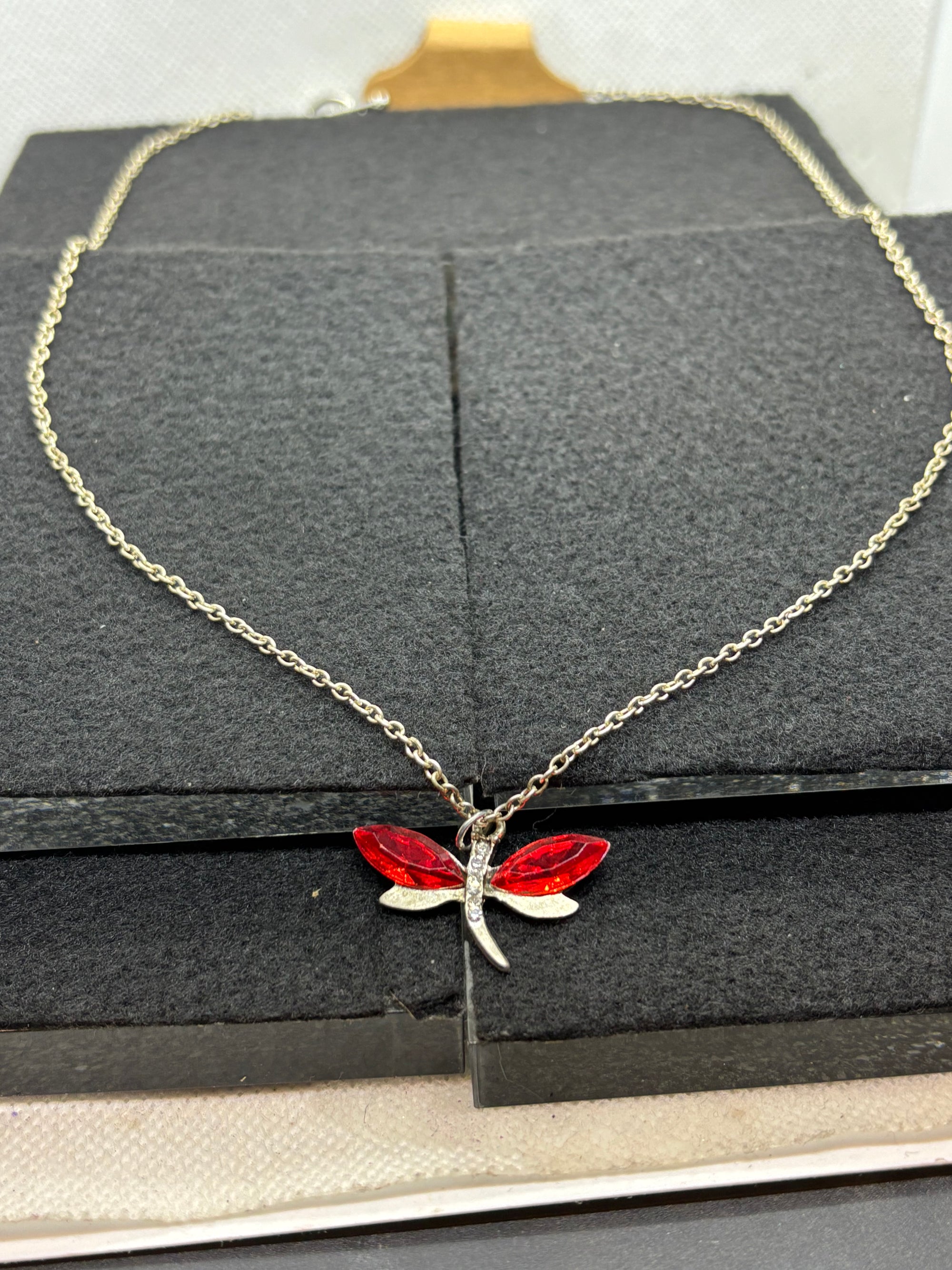 Red Dragonfly Necklace