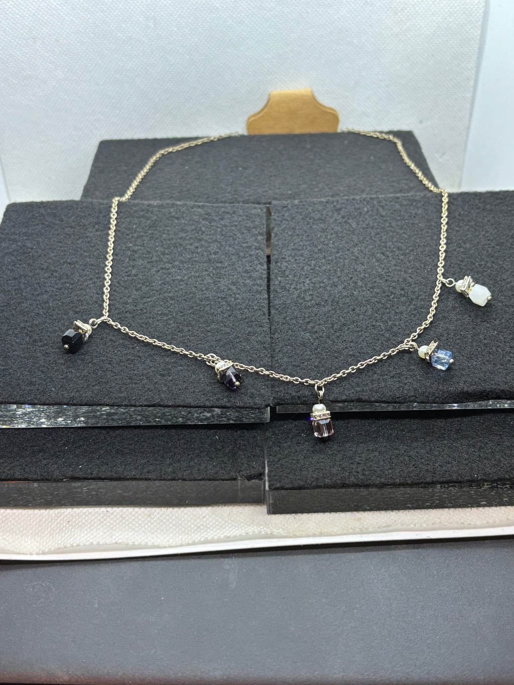 Silver Necklace with Bead pendants