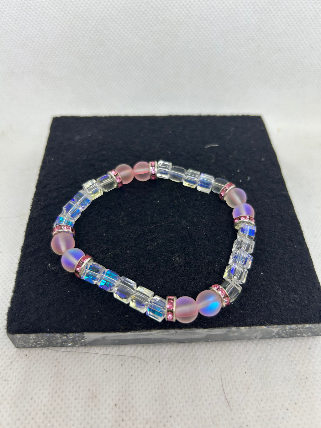 Glowing Pink Mermaid and Glass Beaded Bracelet
