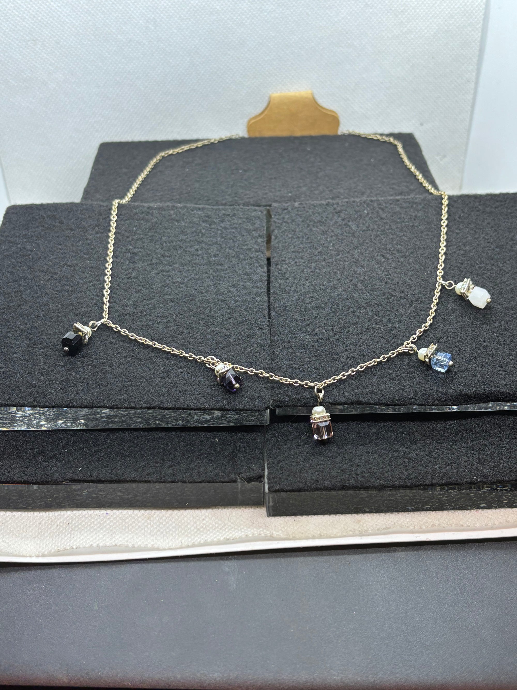 Silver Necklace with Bead pendants