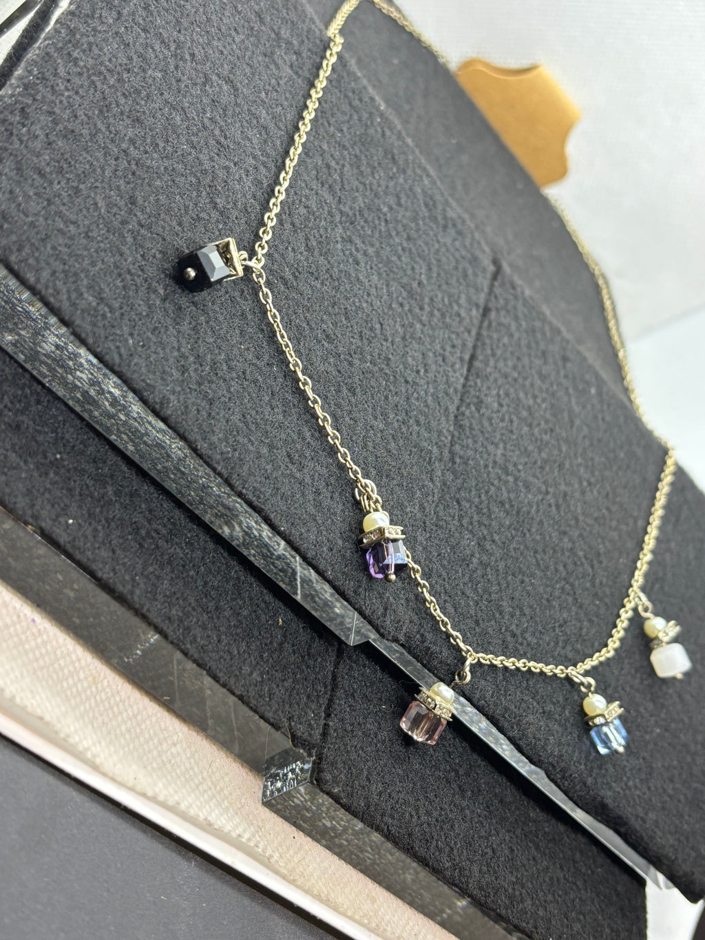 Silver Necklace with Bead pendants