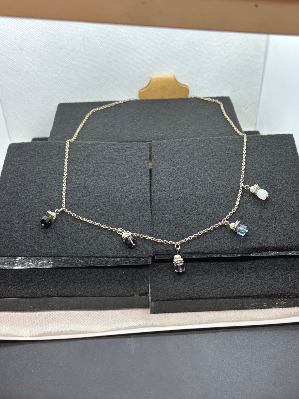 Silver Necklace with Bead pendants