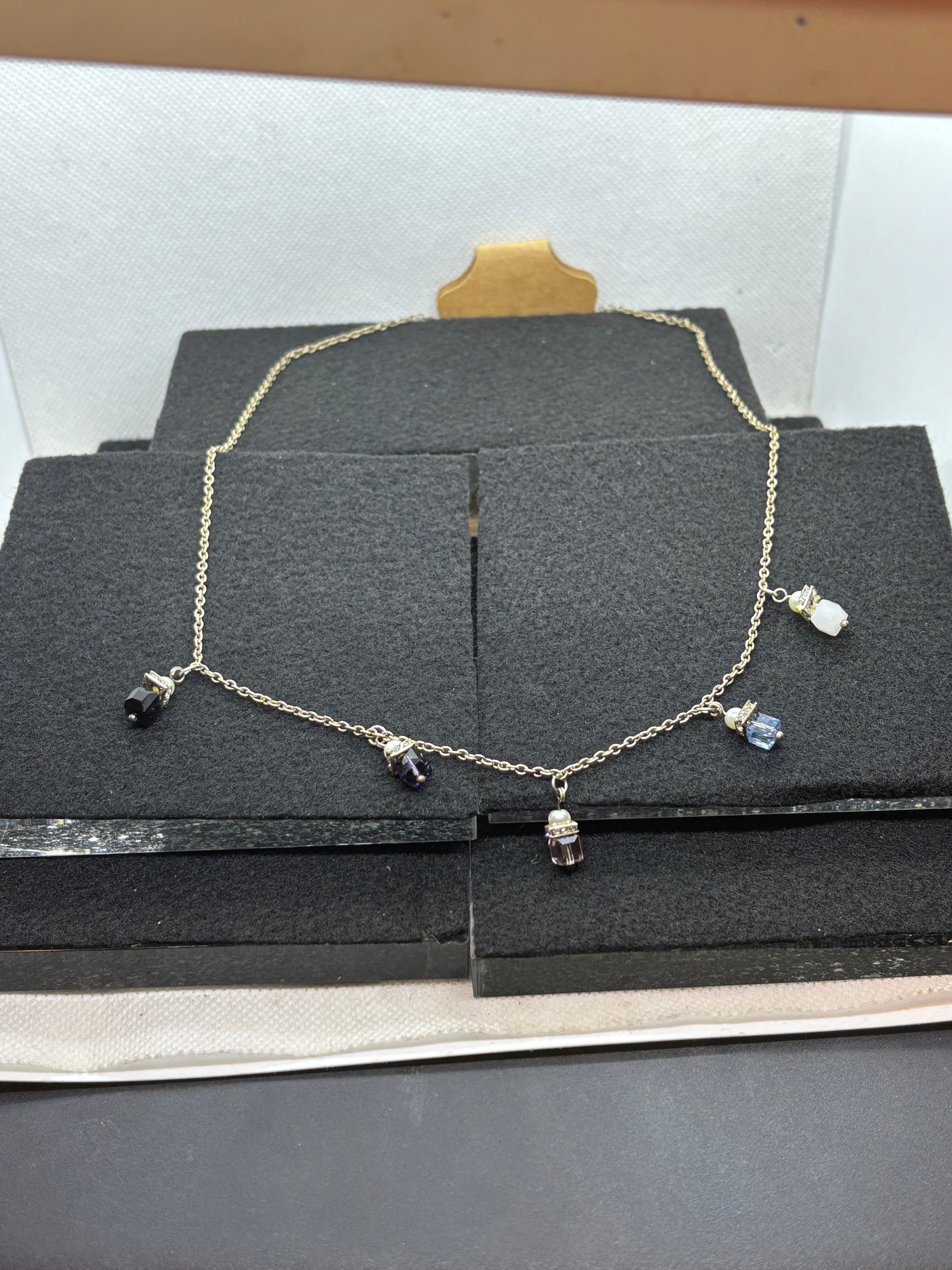 Silver Necklace with Bead pendants