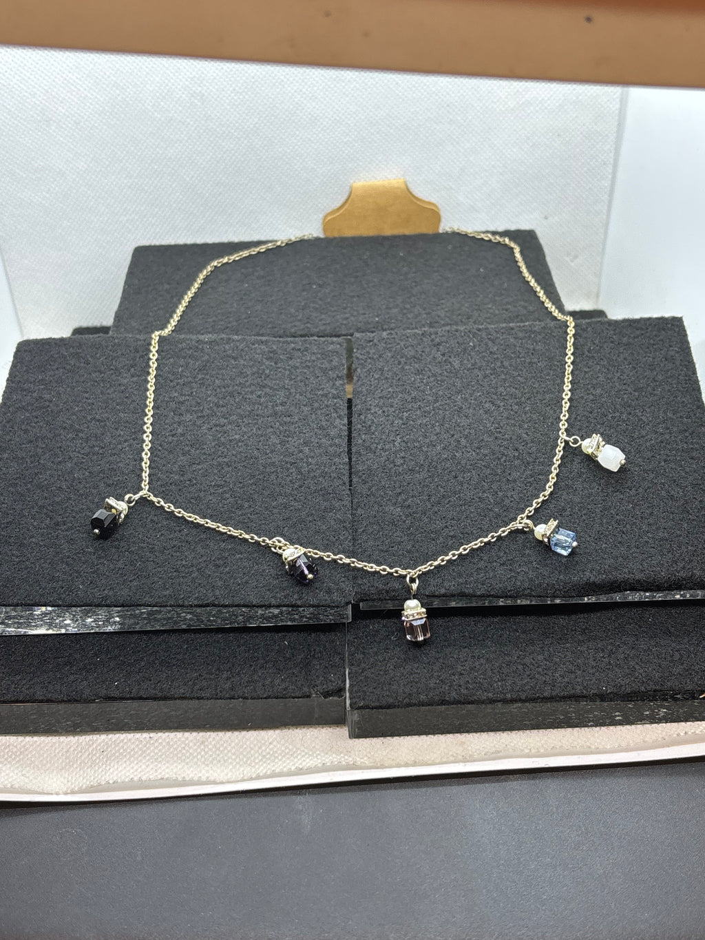Silver Necklace with Bead pendants