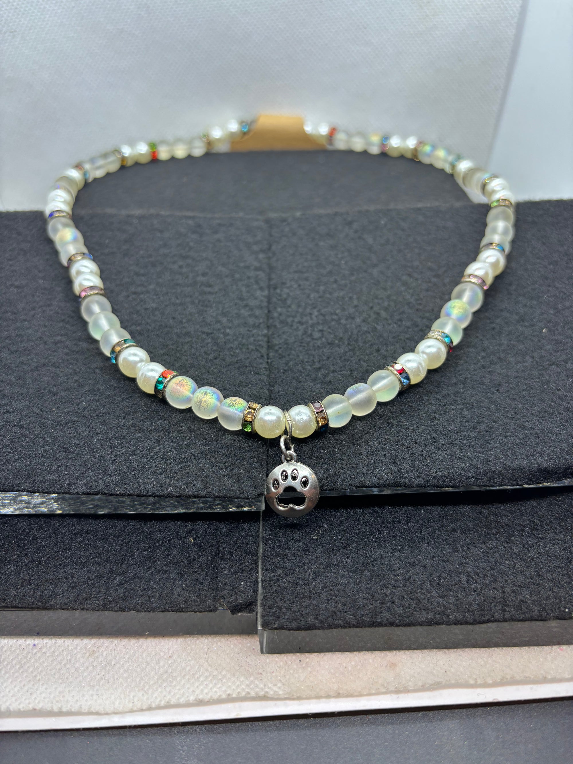 Paw Print Beaded Necklace