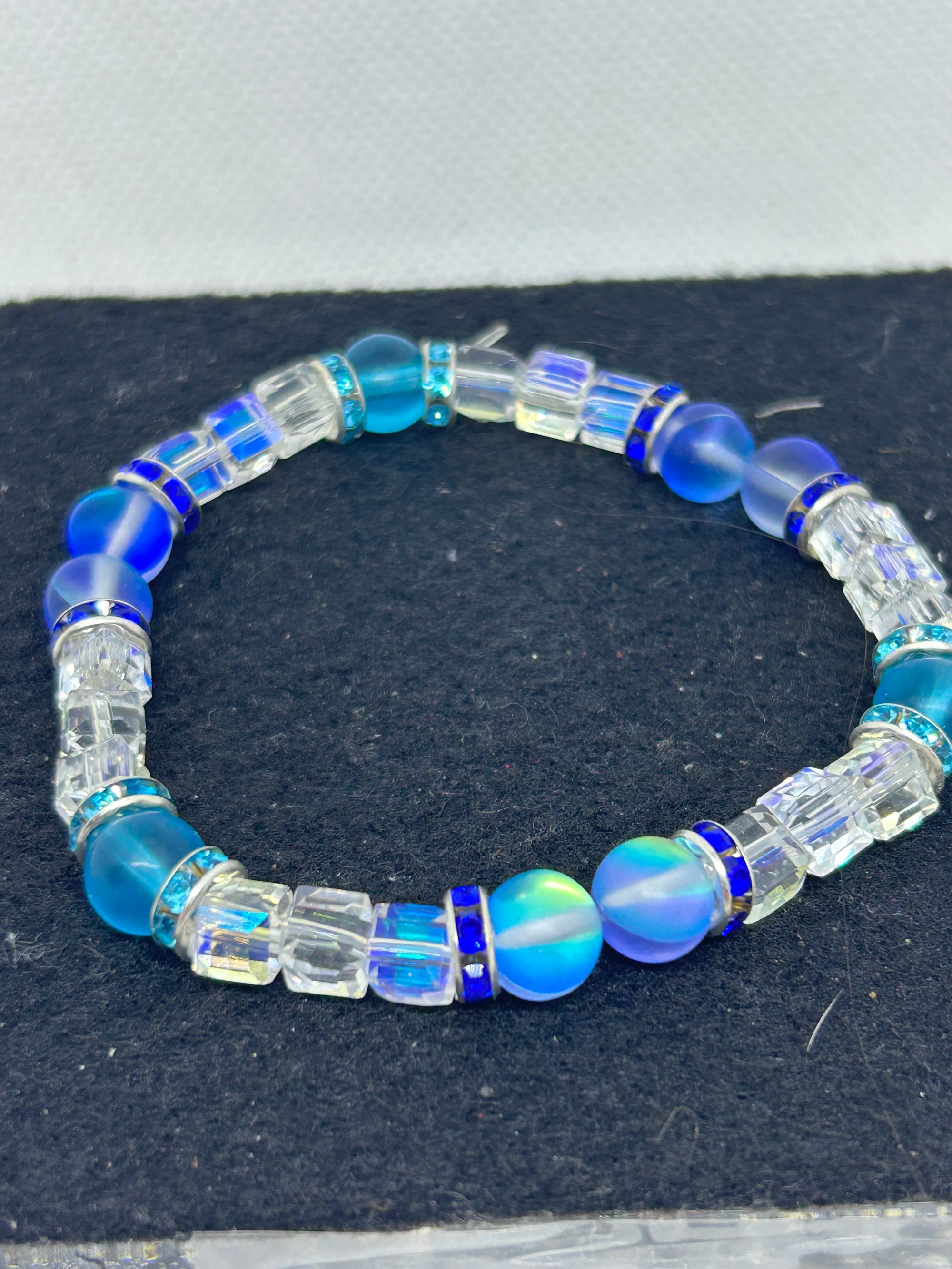 Blue Glowing Mermaid beaded Bracelet