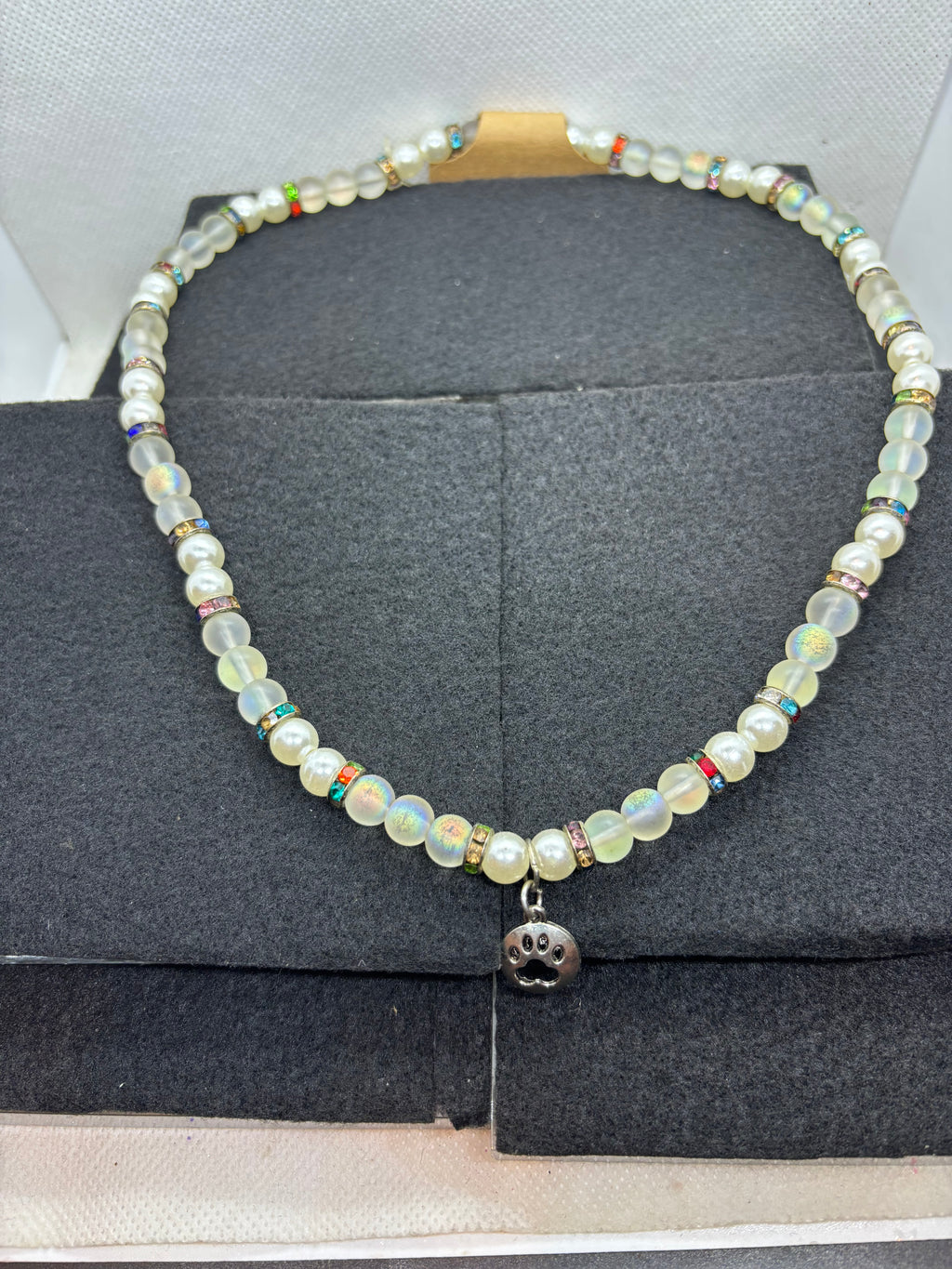 Paw Print Beaded Necklace