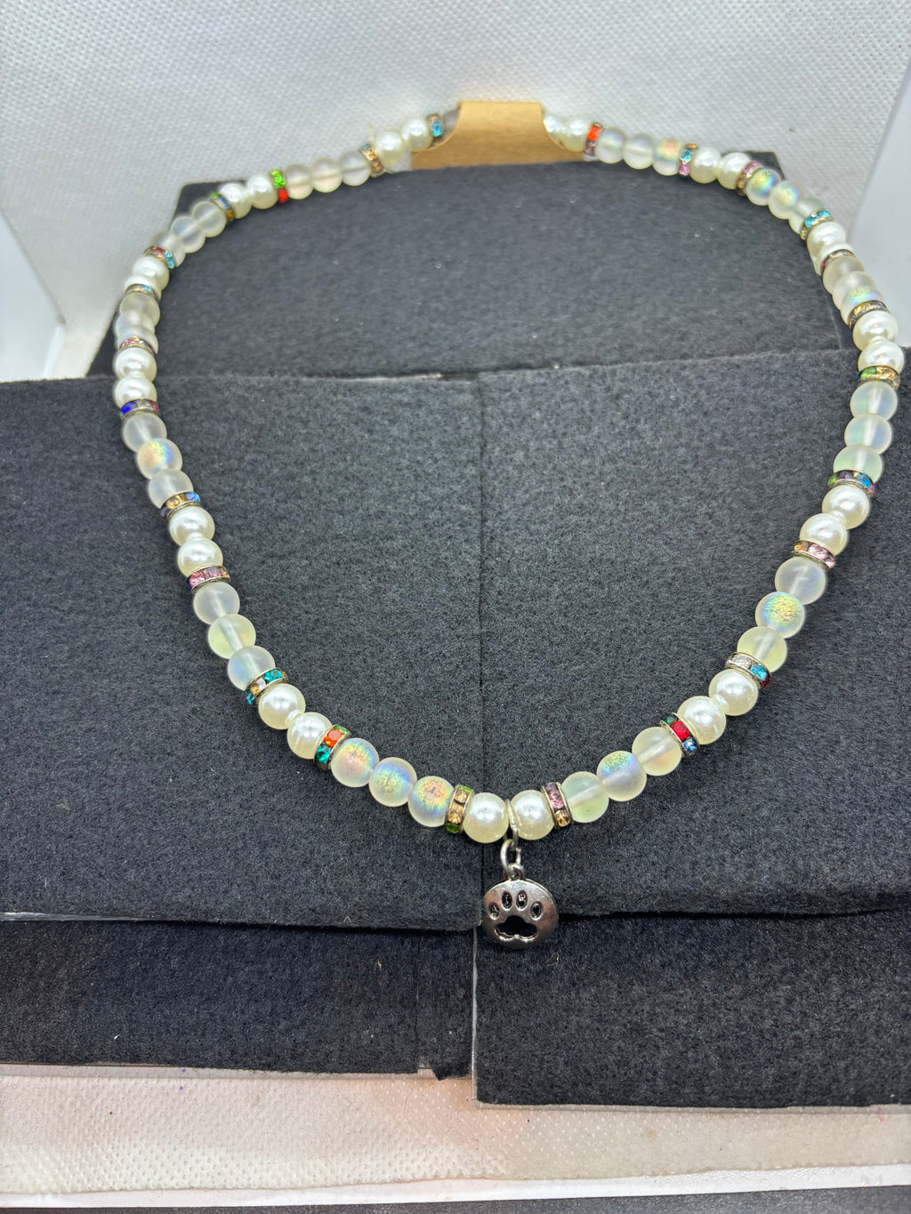 Paw Print Beaded Necklace