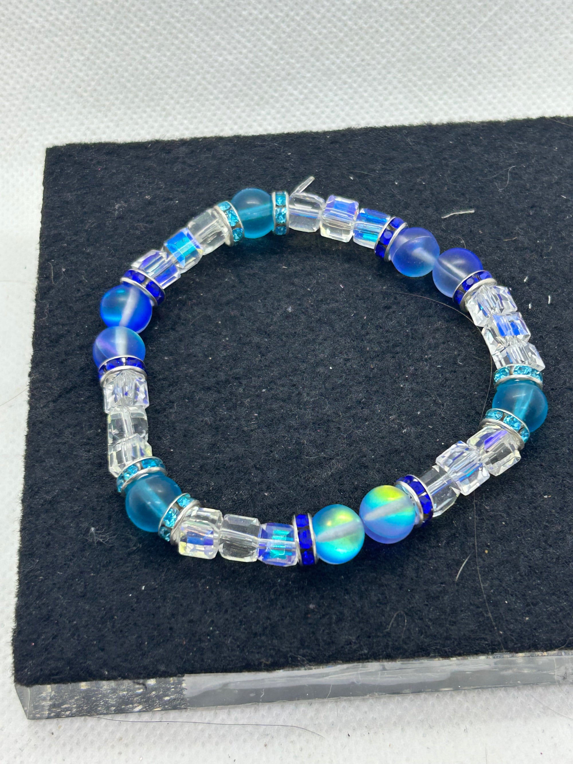 Blue Glowing Mermaid beaded Bracelet