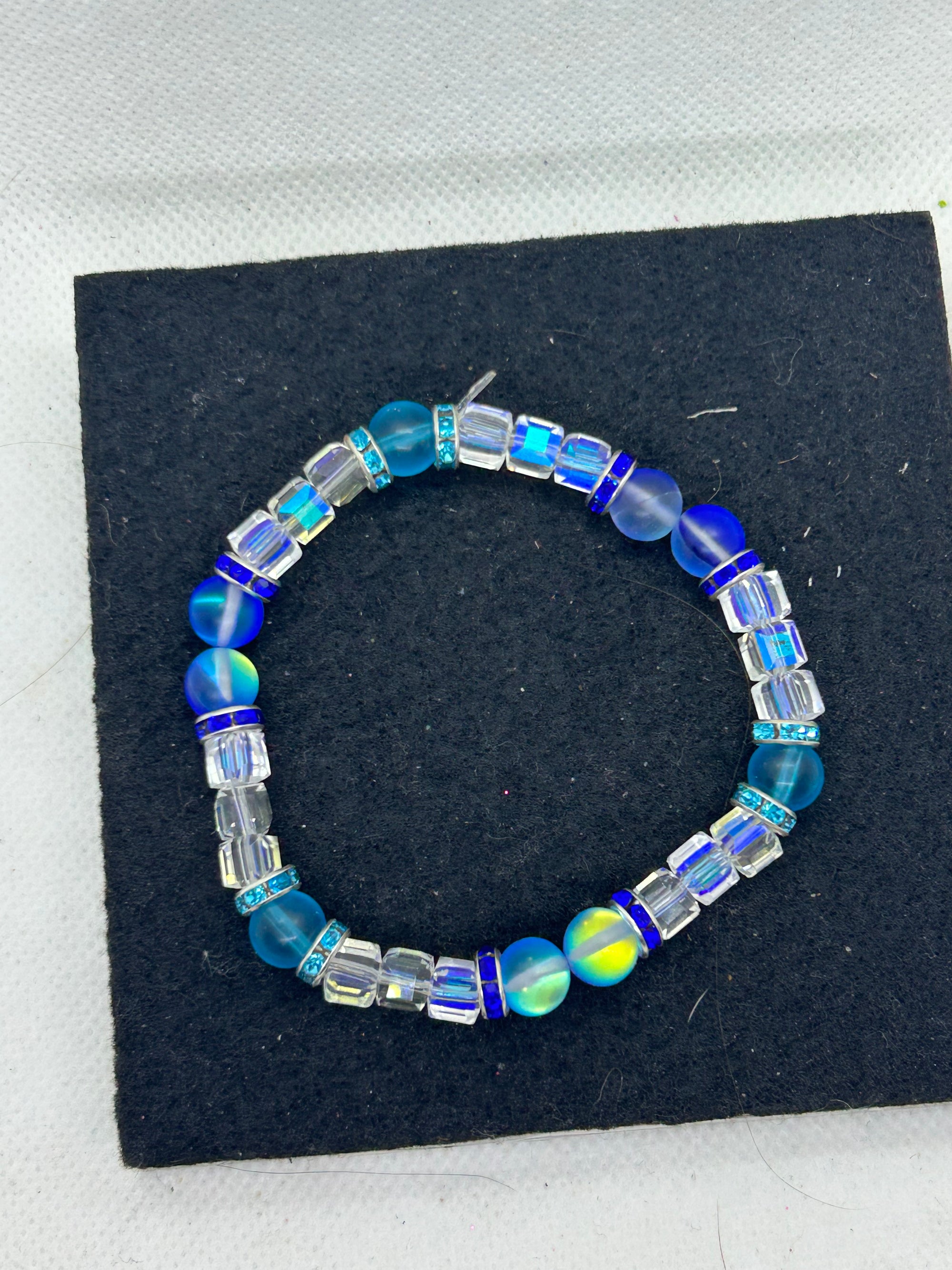 Blue Glowing Mermaid beaded Bracelet