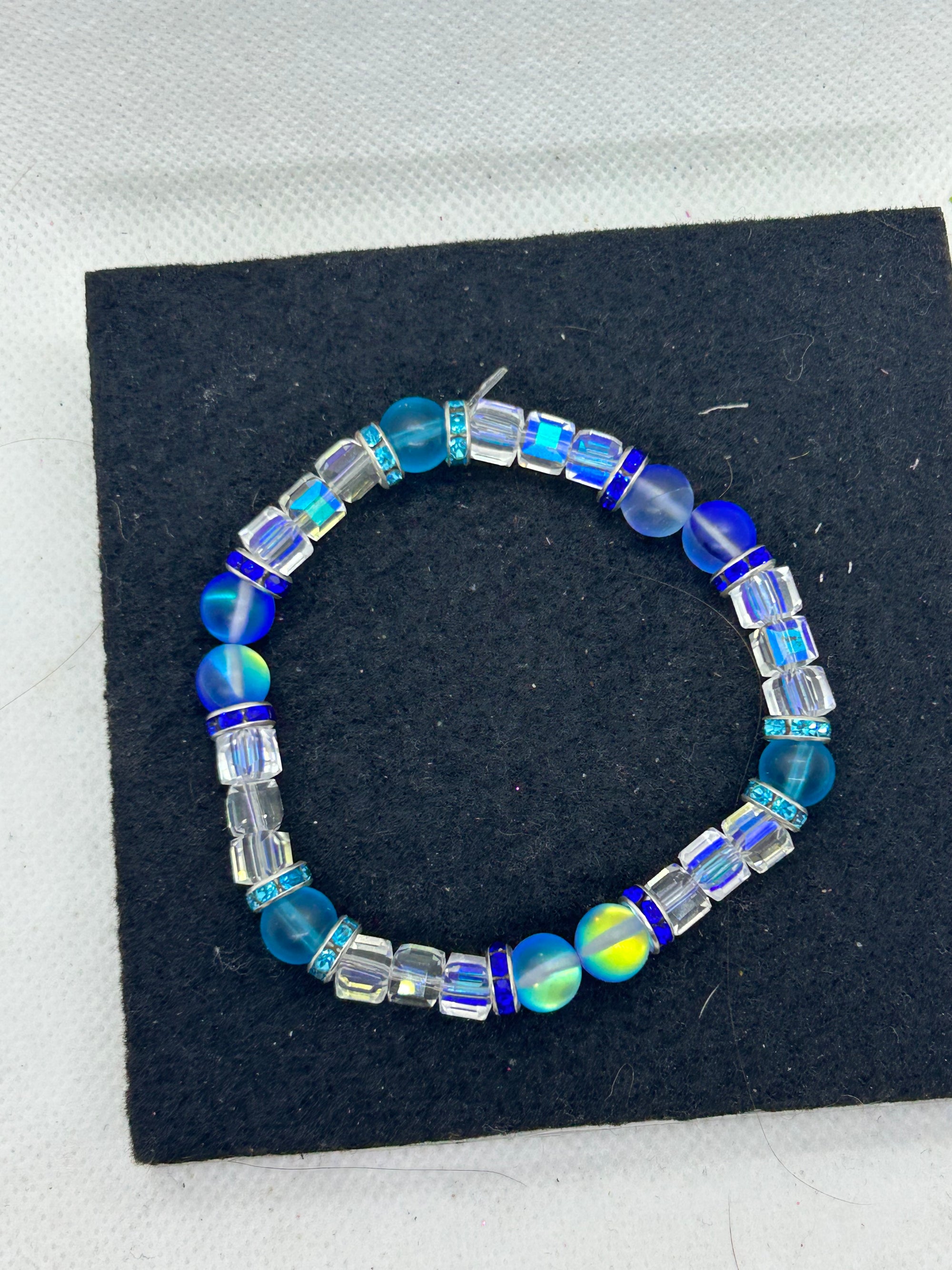 Blue Glowing Mermaid beaded Bracelet