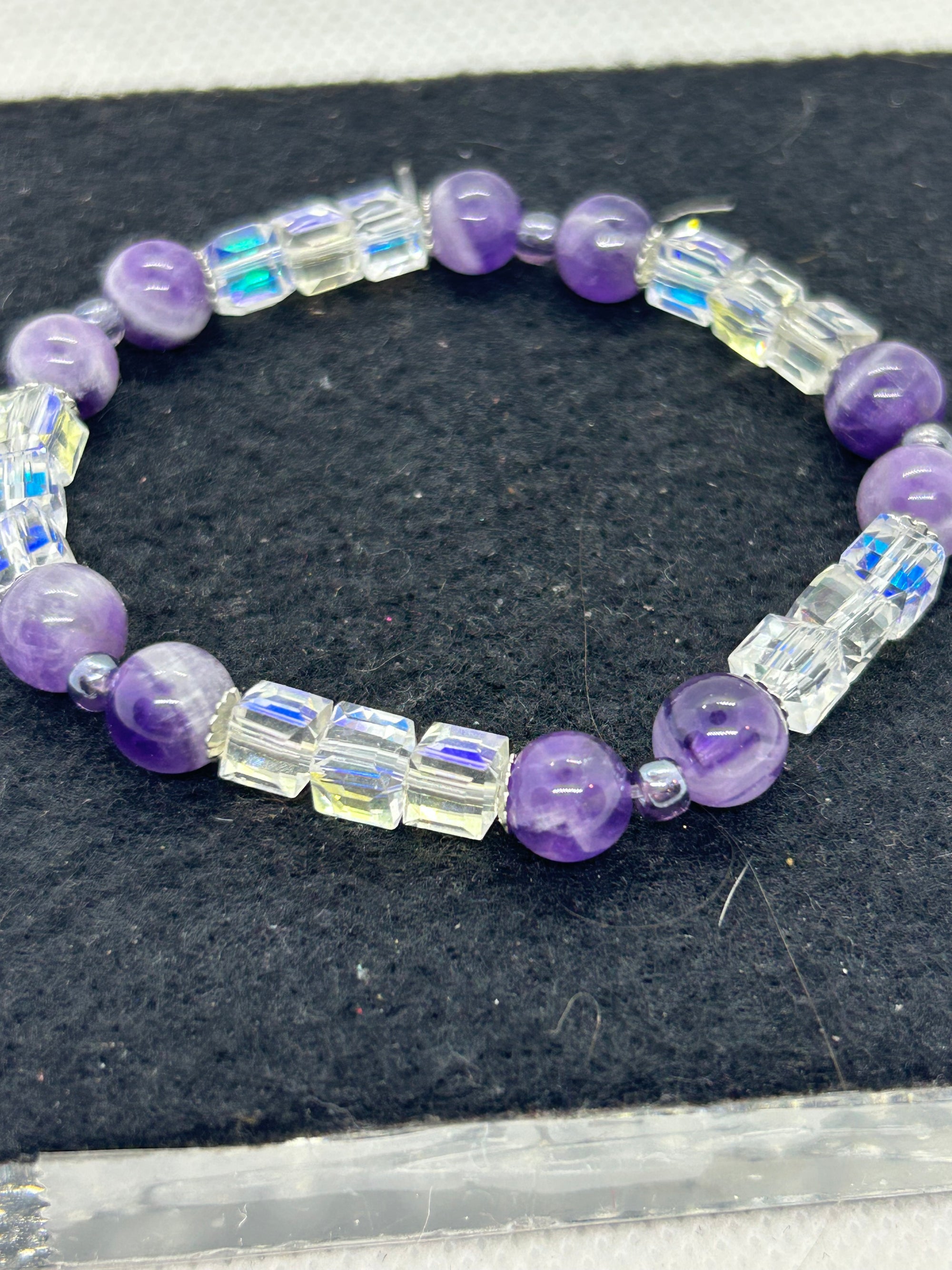 Purple Glass Beaded Bracelet