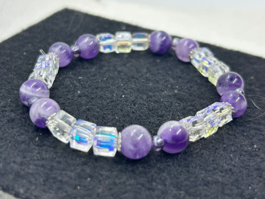 Purple Glass Beaded Bracelet