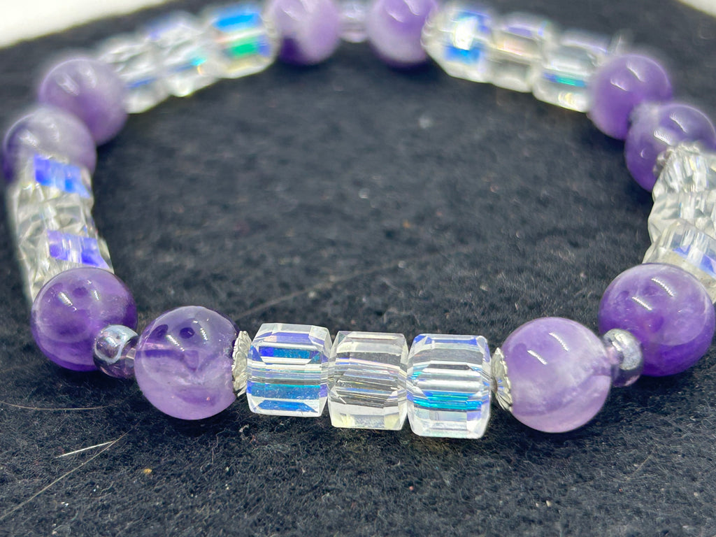 Purple Glass Beaded Bracelet