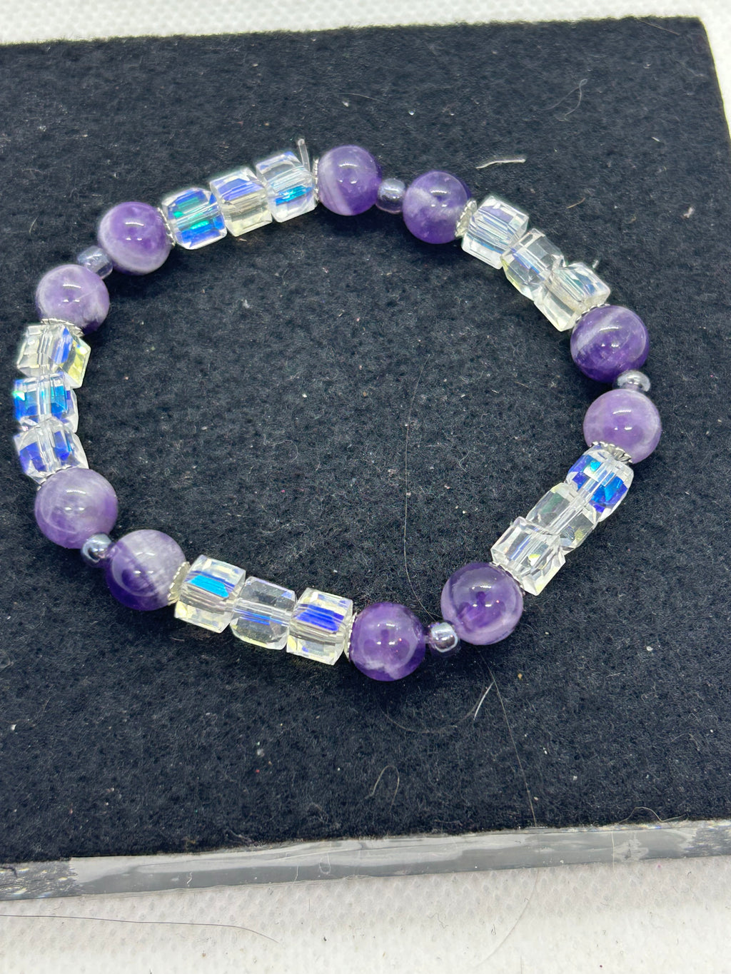 Purple Glass Beaded Bracelet