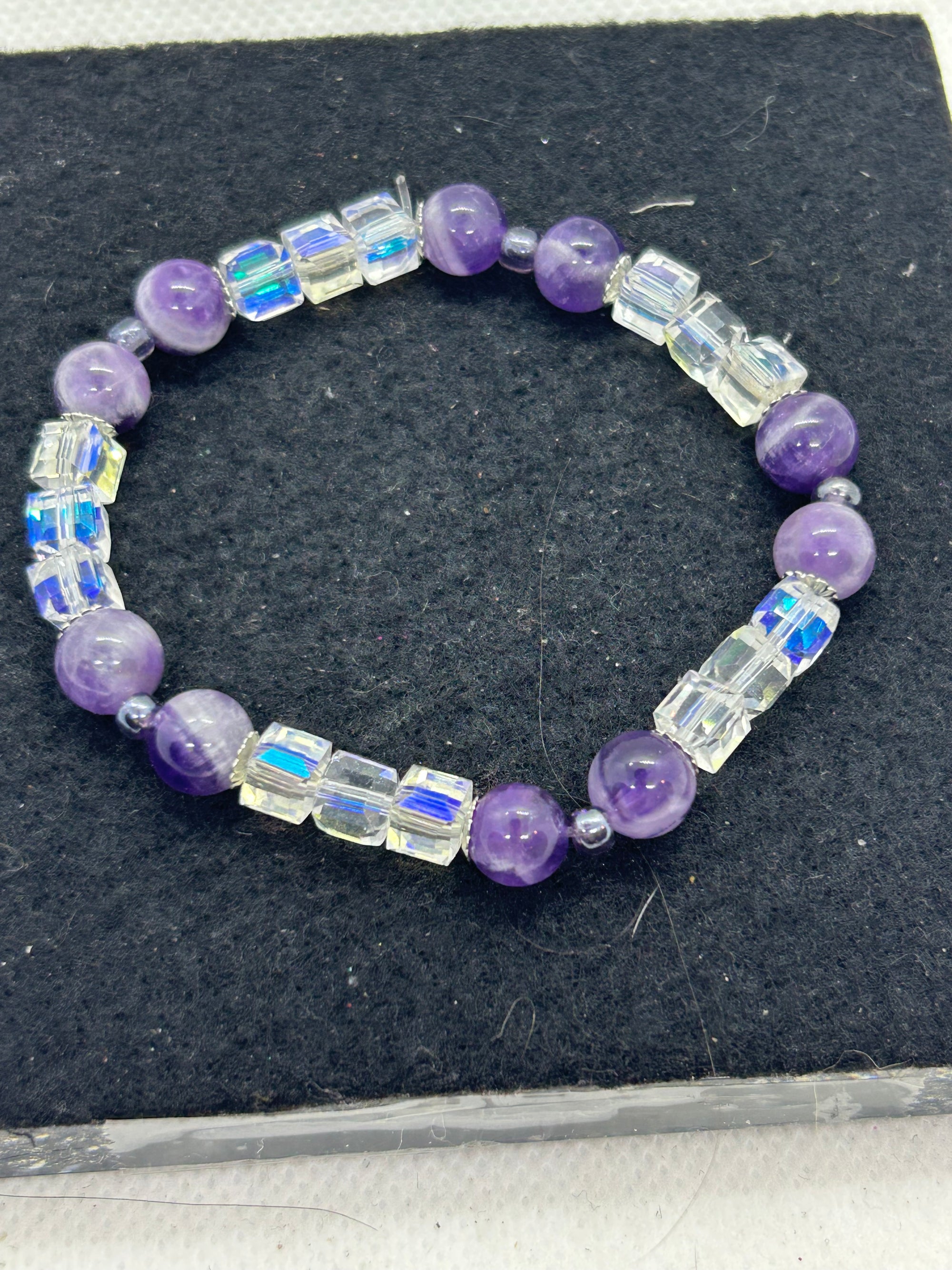 Purple Glass Beaded Bracelet
