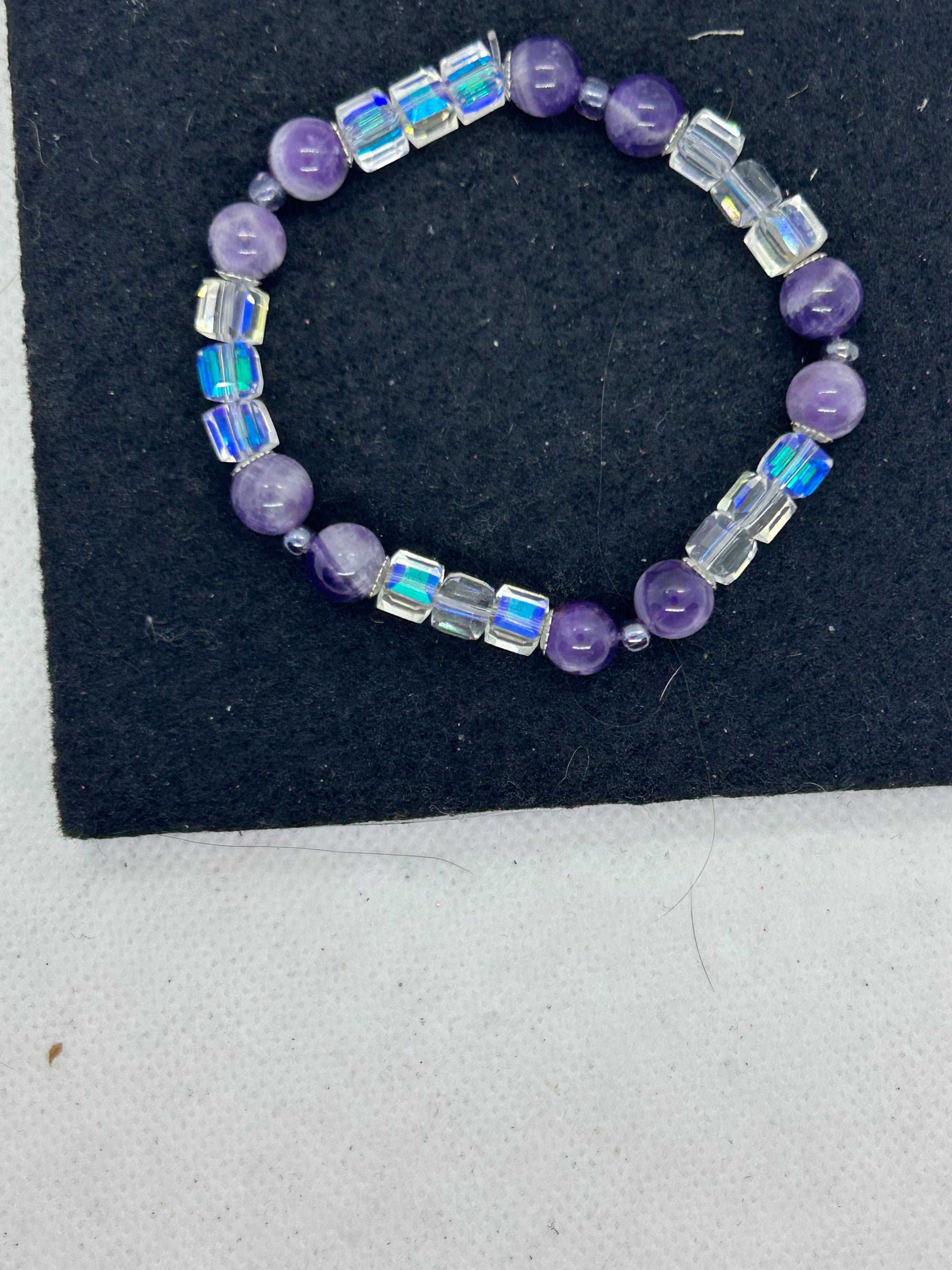 Purple Glass Beaded Bracelet