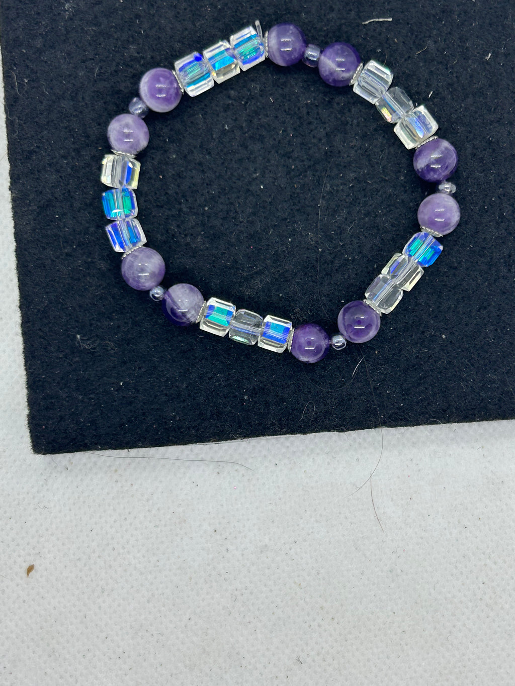 Purple Glass Beaded Bracelet