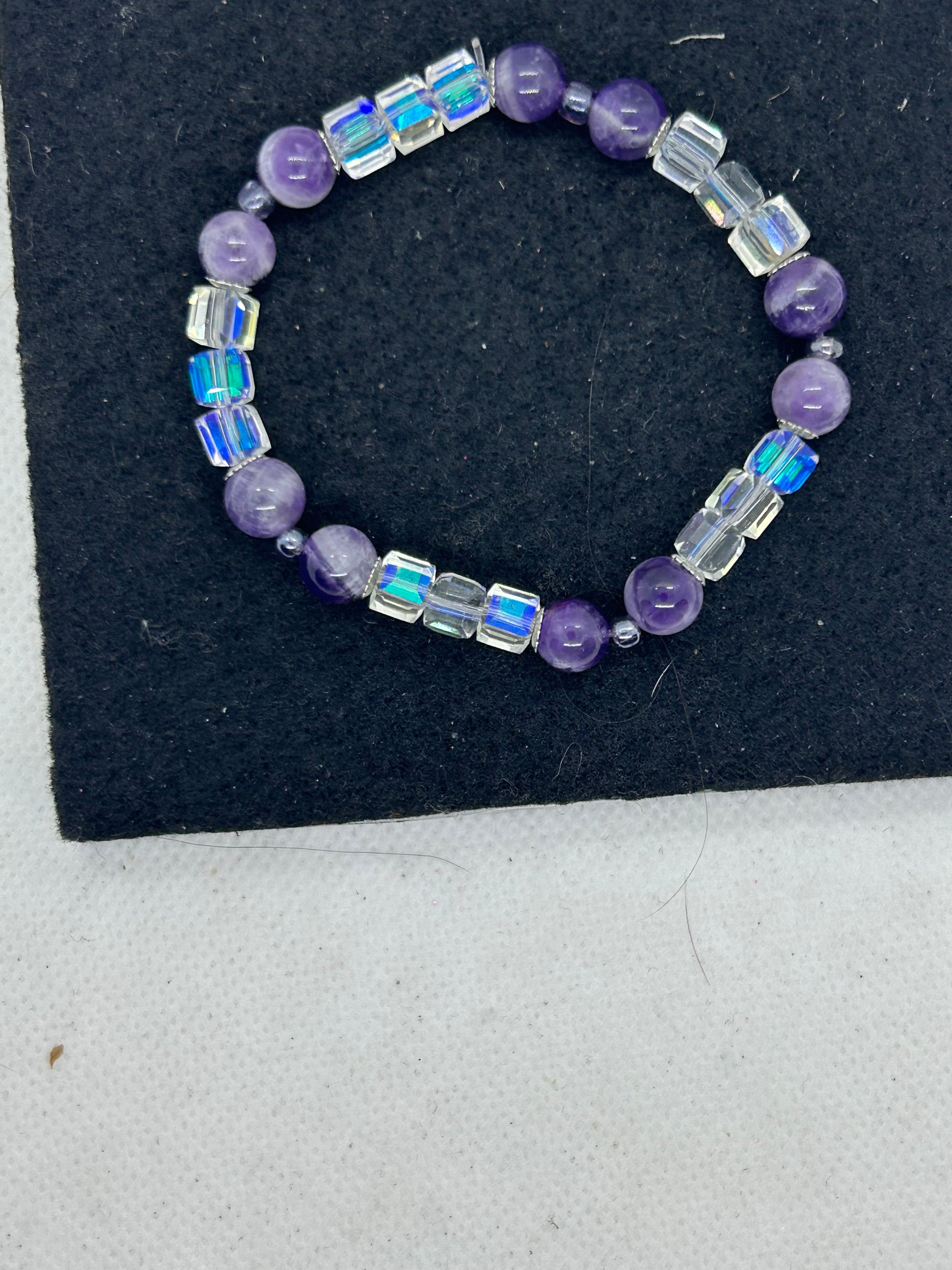 Purple Glass Beaded Bracelet