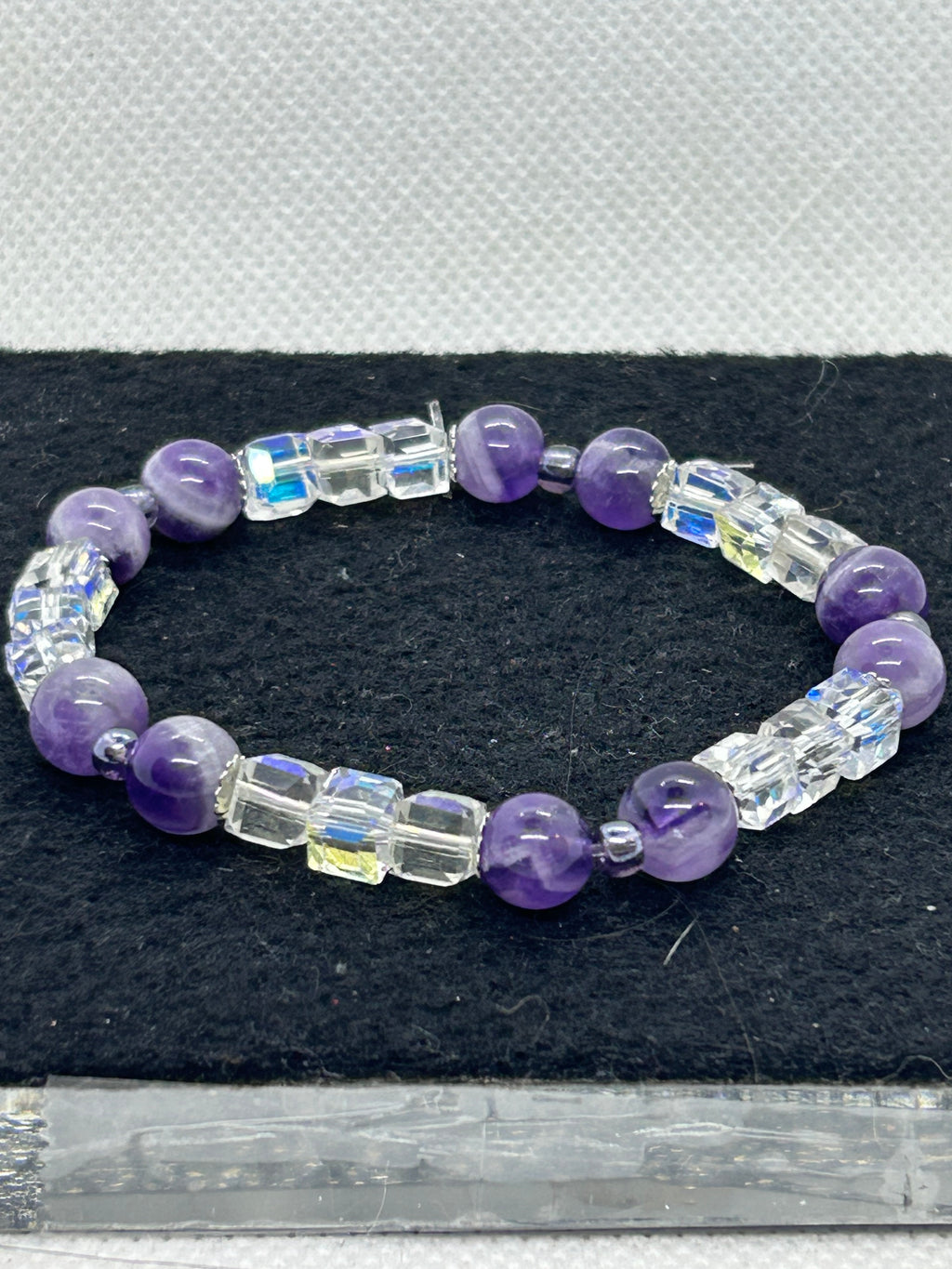 Purple Glass Beaded Bracelet