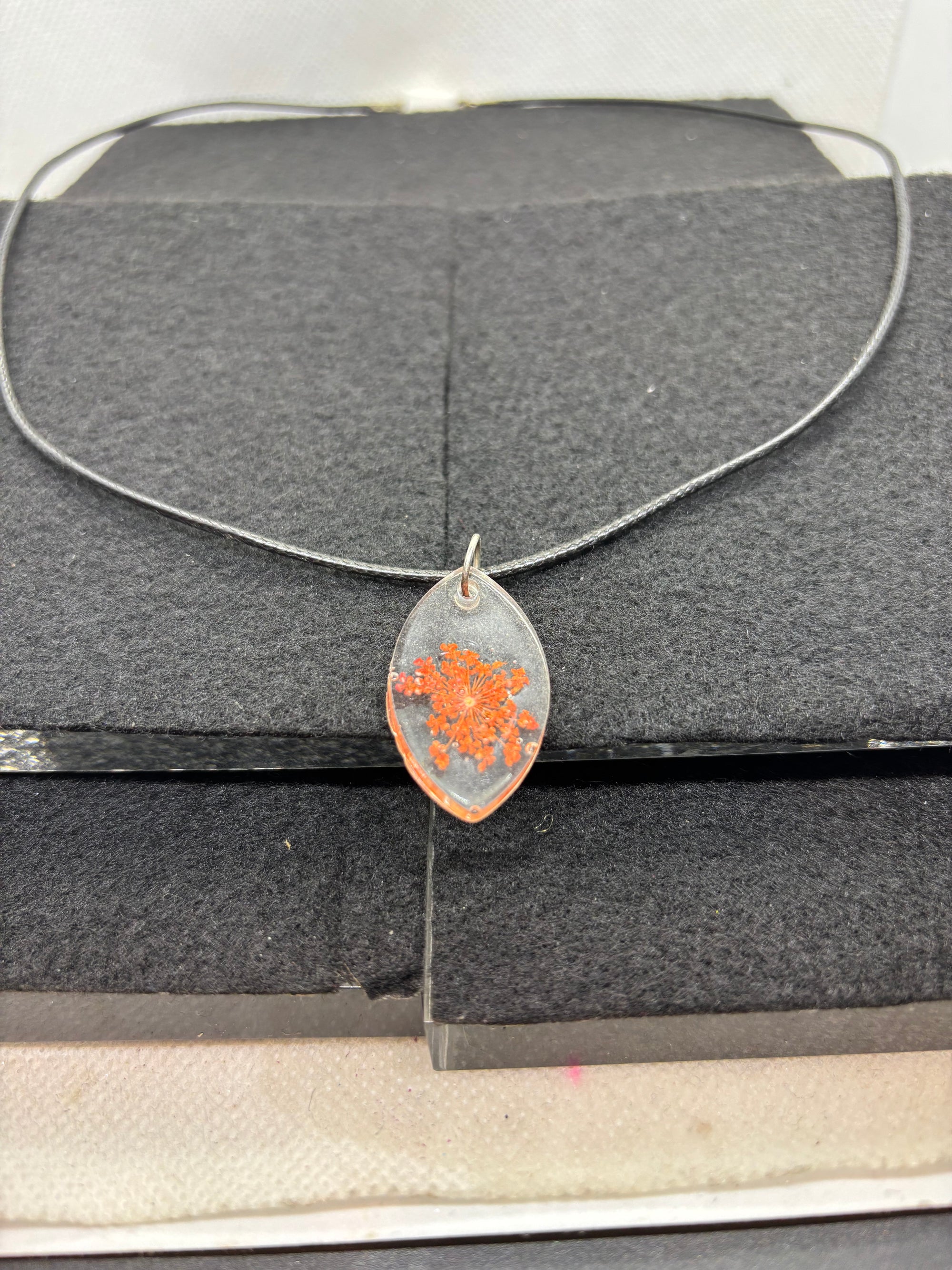 Dried Orange Flower Necklace