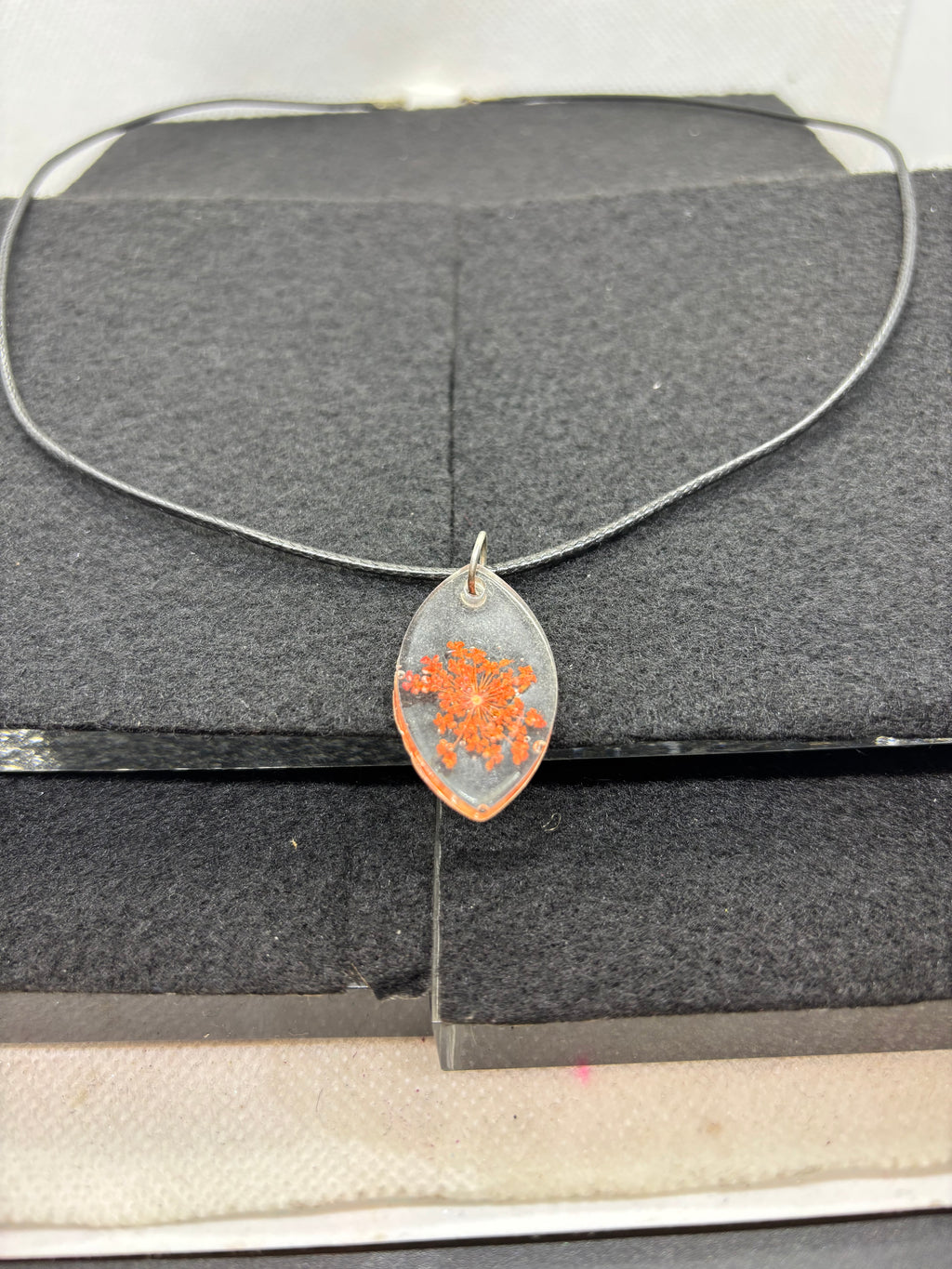Dried Orange Flower Necklace