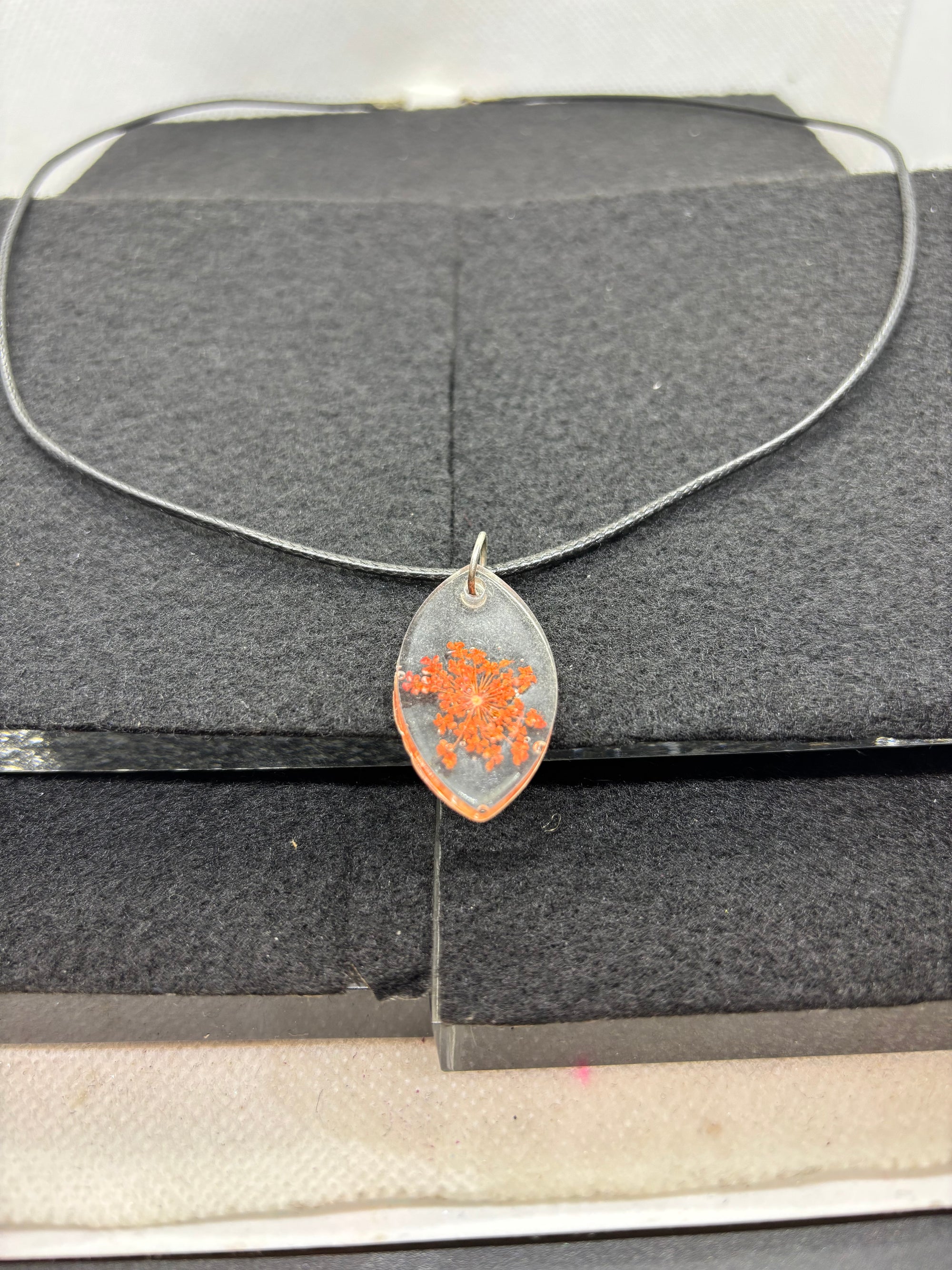 Dried Orange Flower Necklace