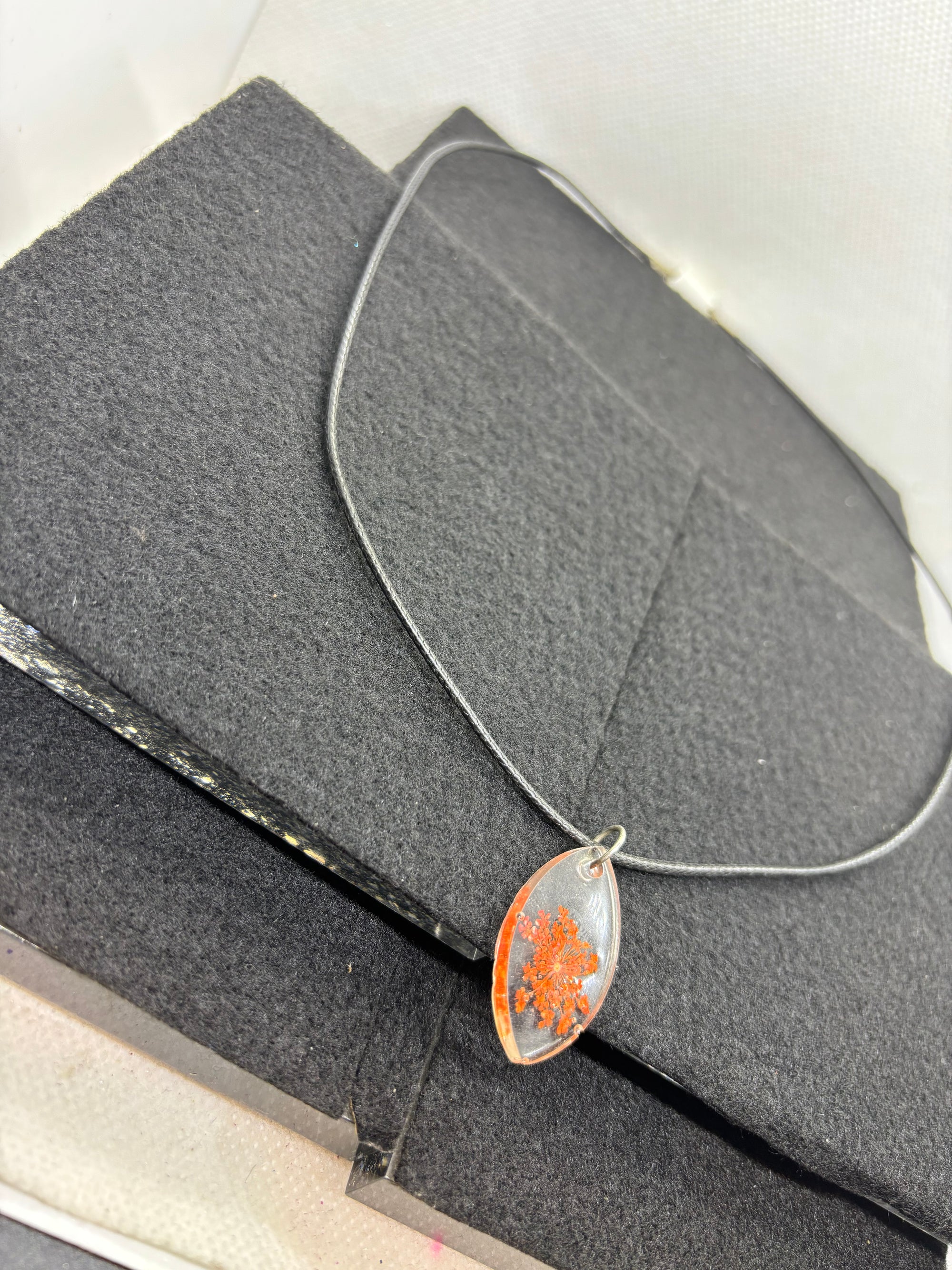 Dried Orange Flower Necklace