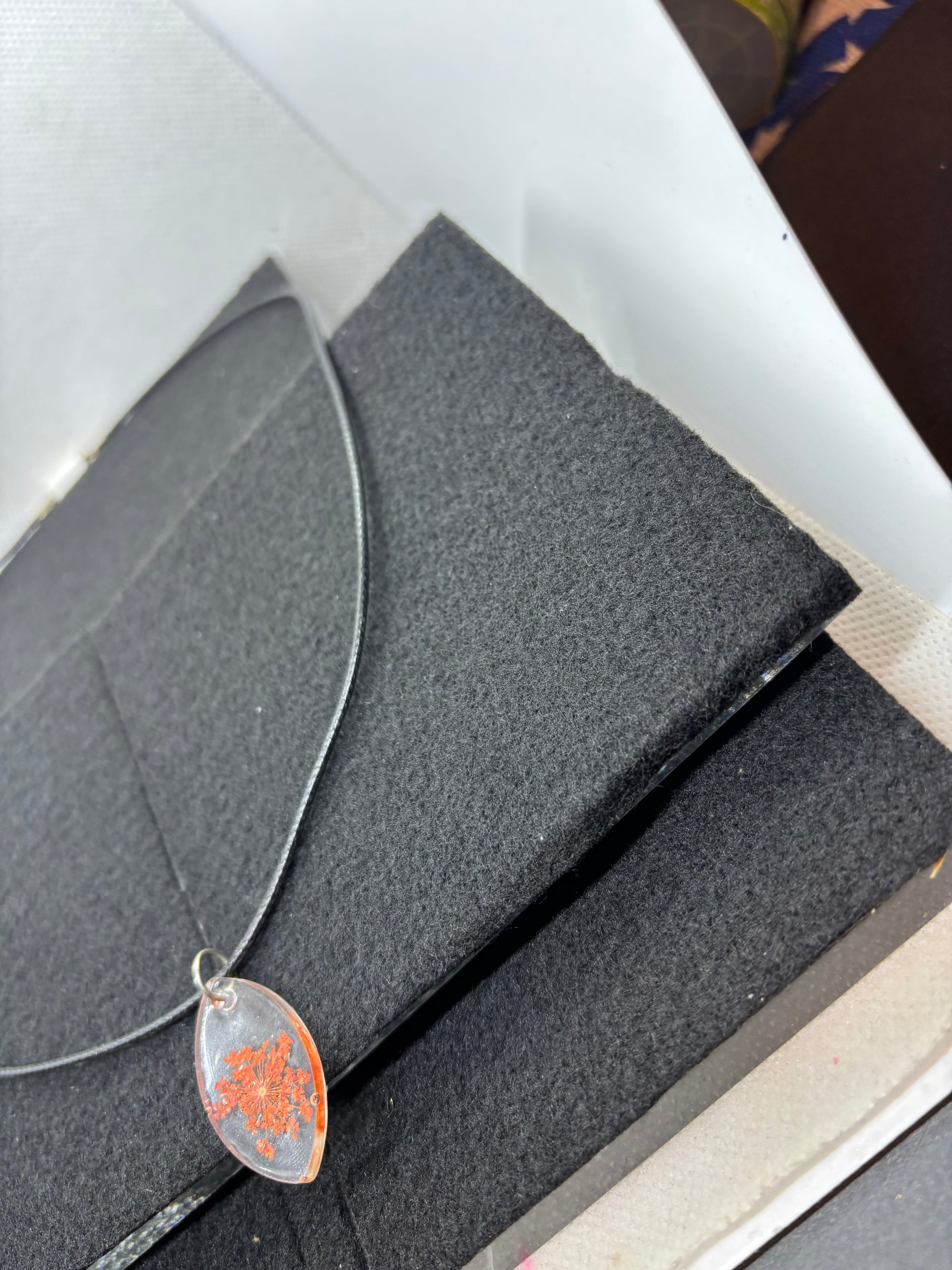 Dried Orange Flower Necklace