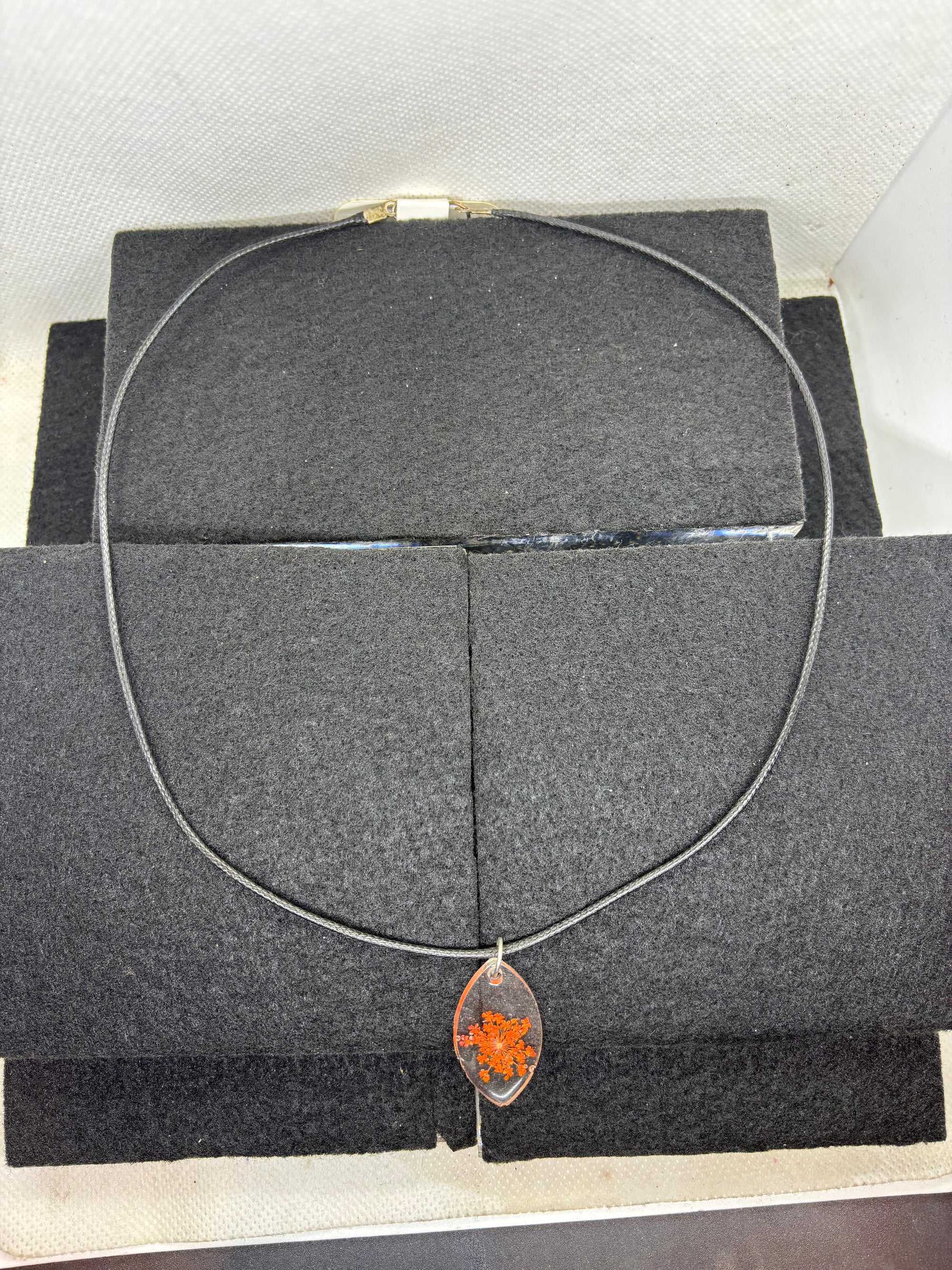 Dried Orange Flower Necklace
