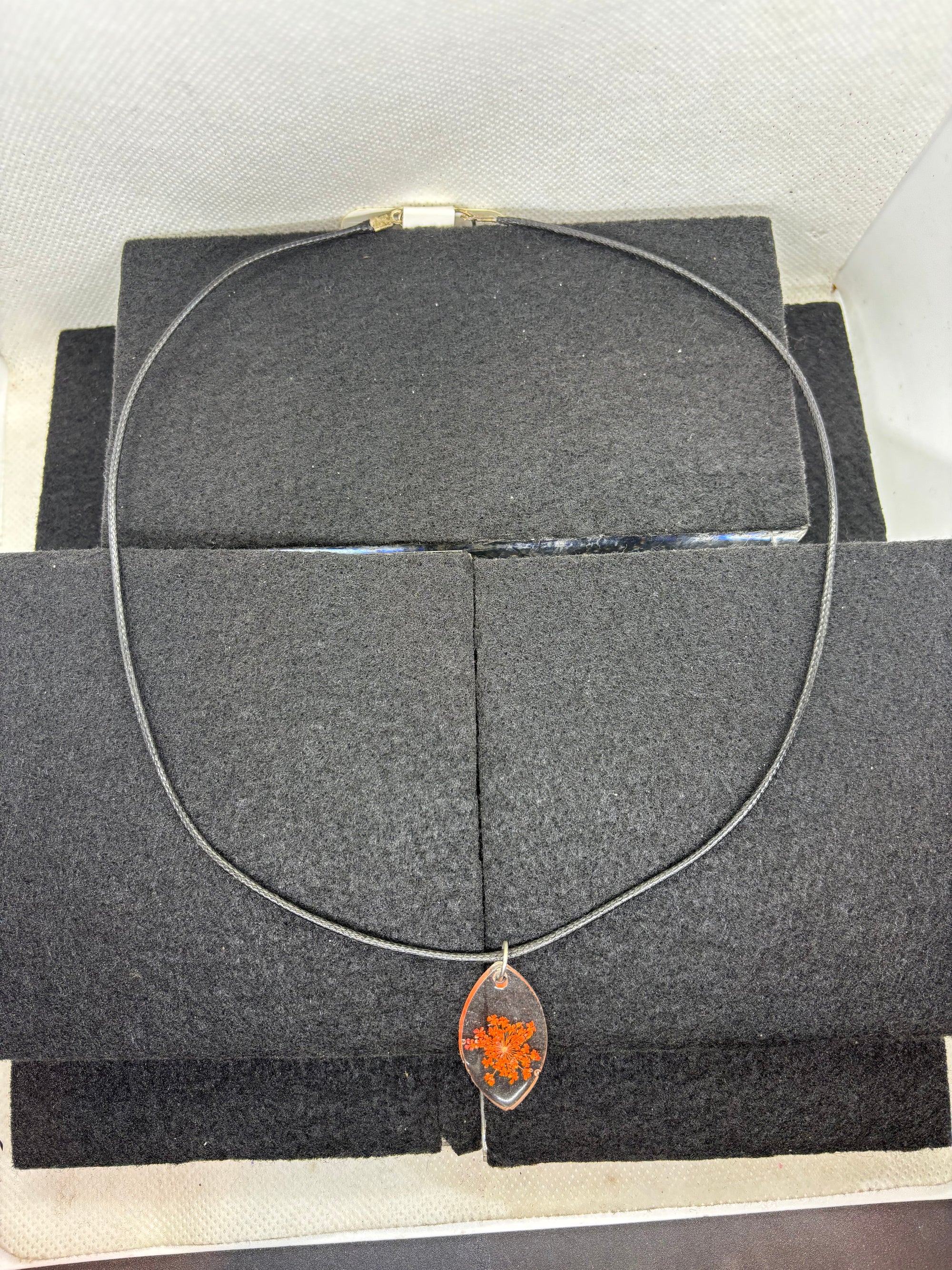 Dried Orange Flower Necklace