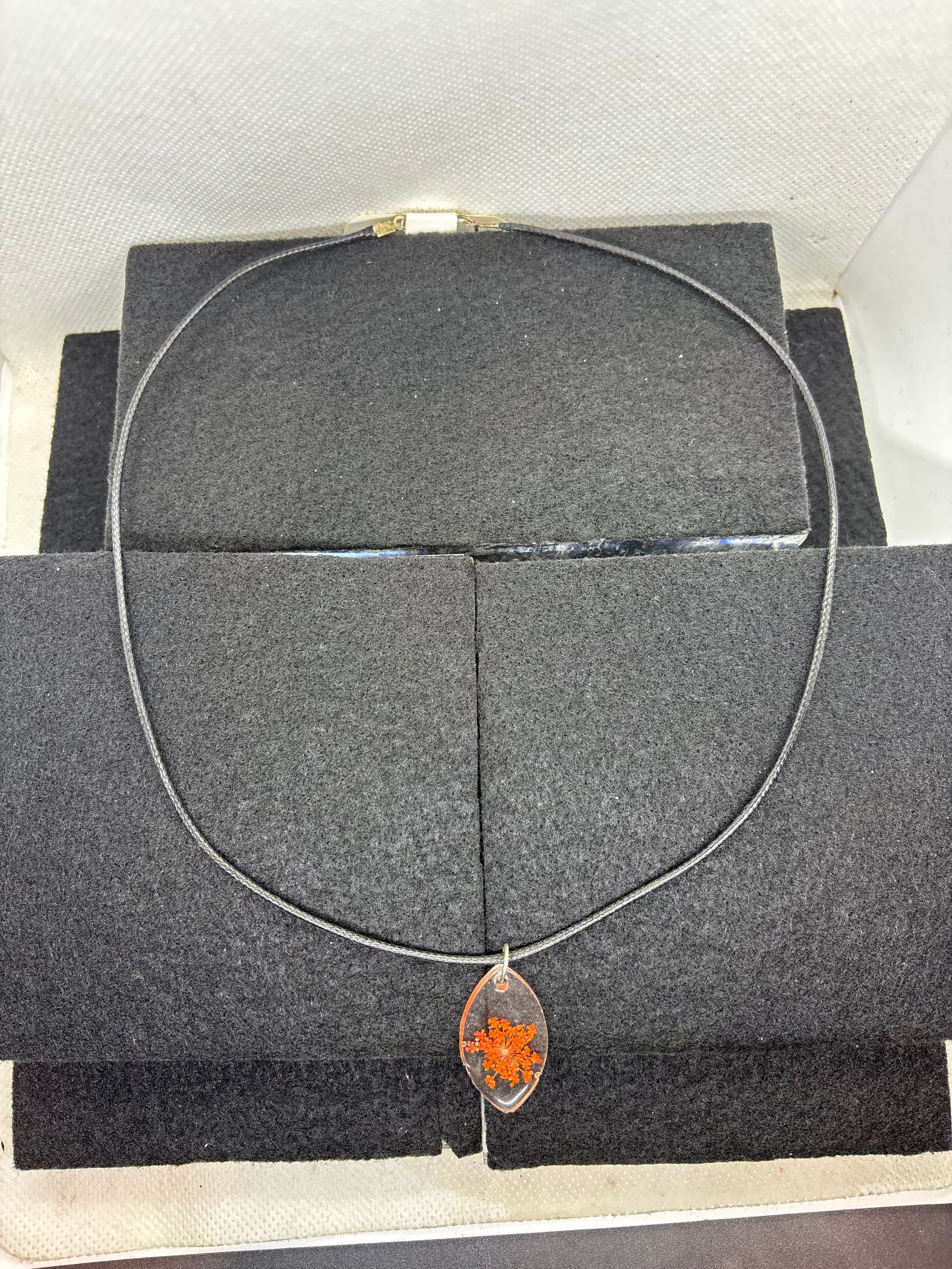 Dried Orange Flower Necklace