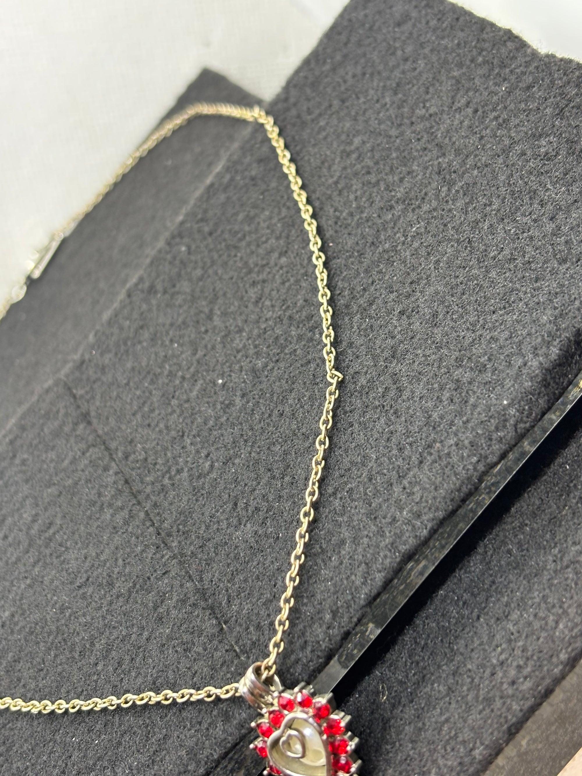 Caged Rhinestone Heart Necklace