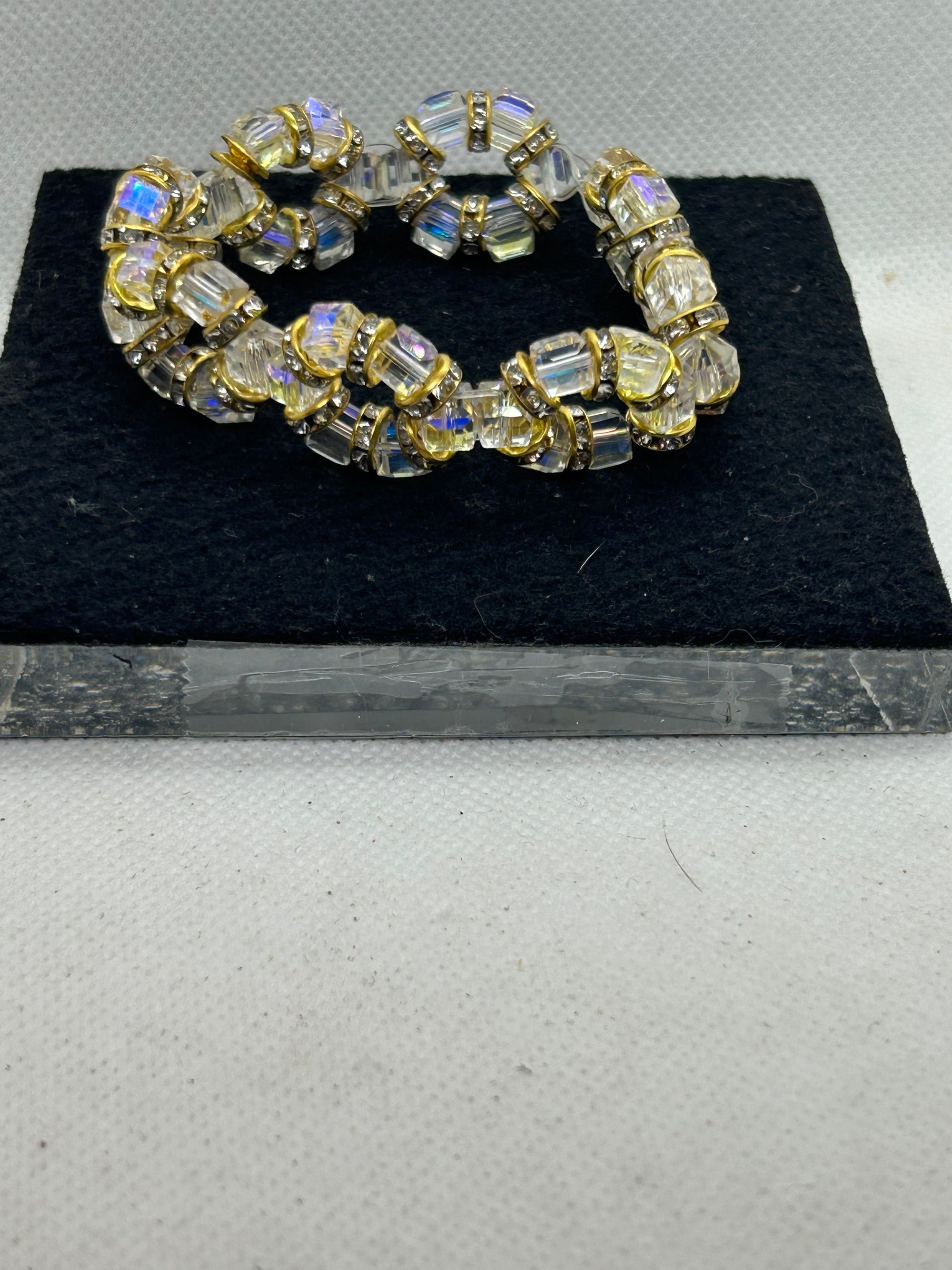 Gold and Glass Beaded Bracelet
