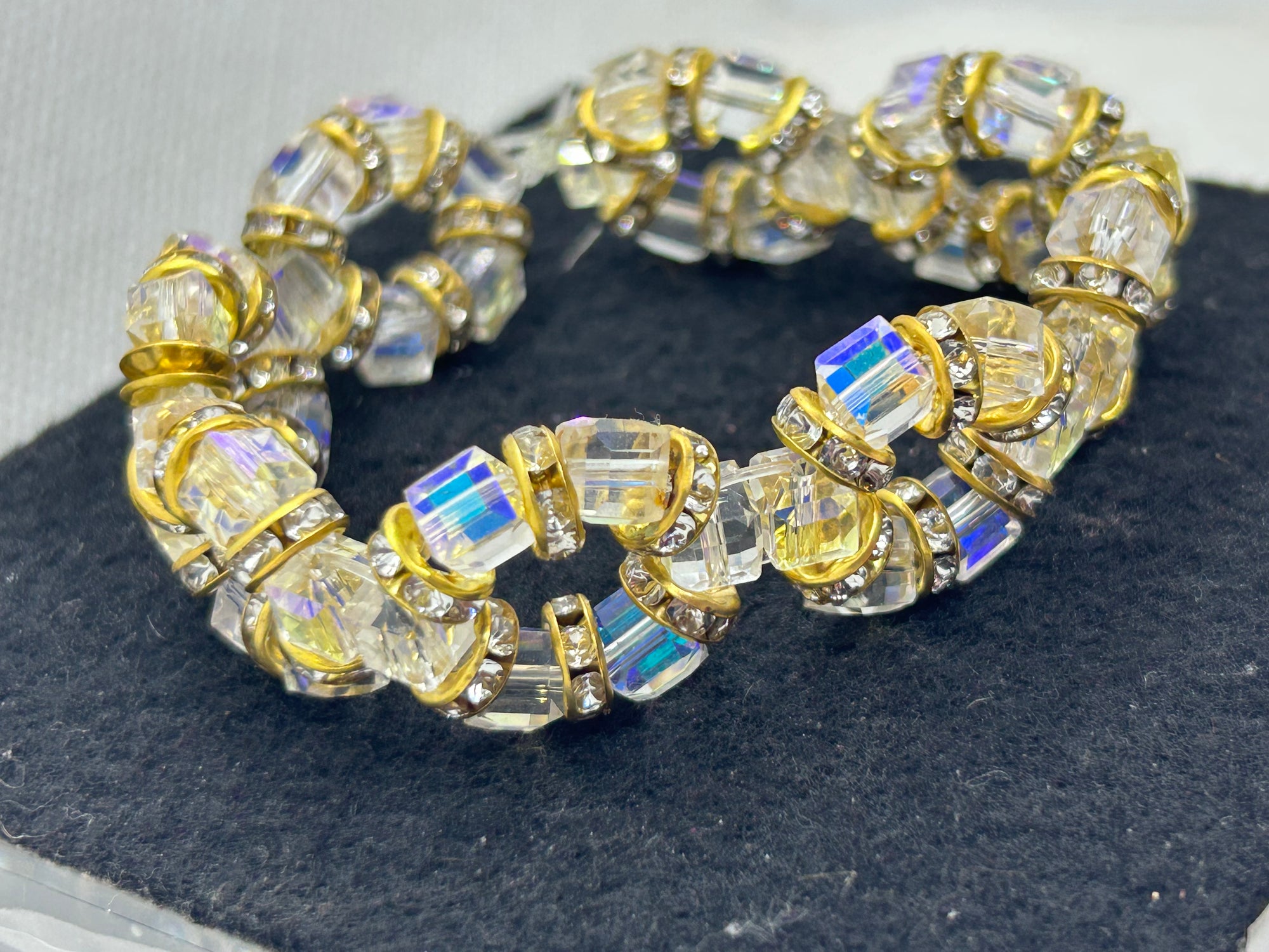 Gold and Glass Beaded Bracelet