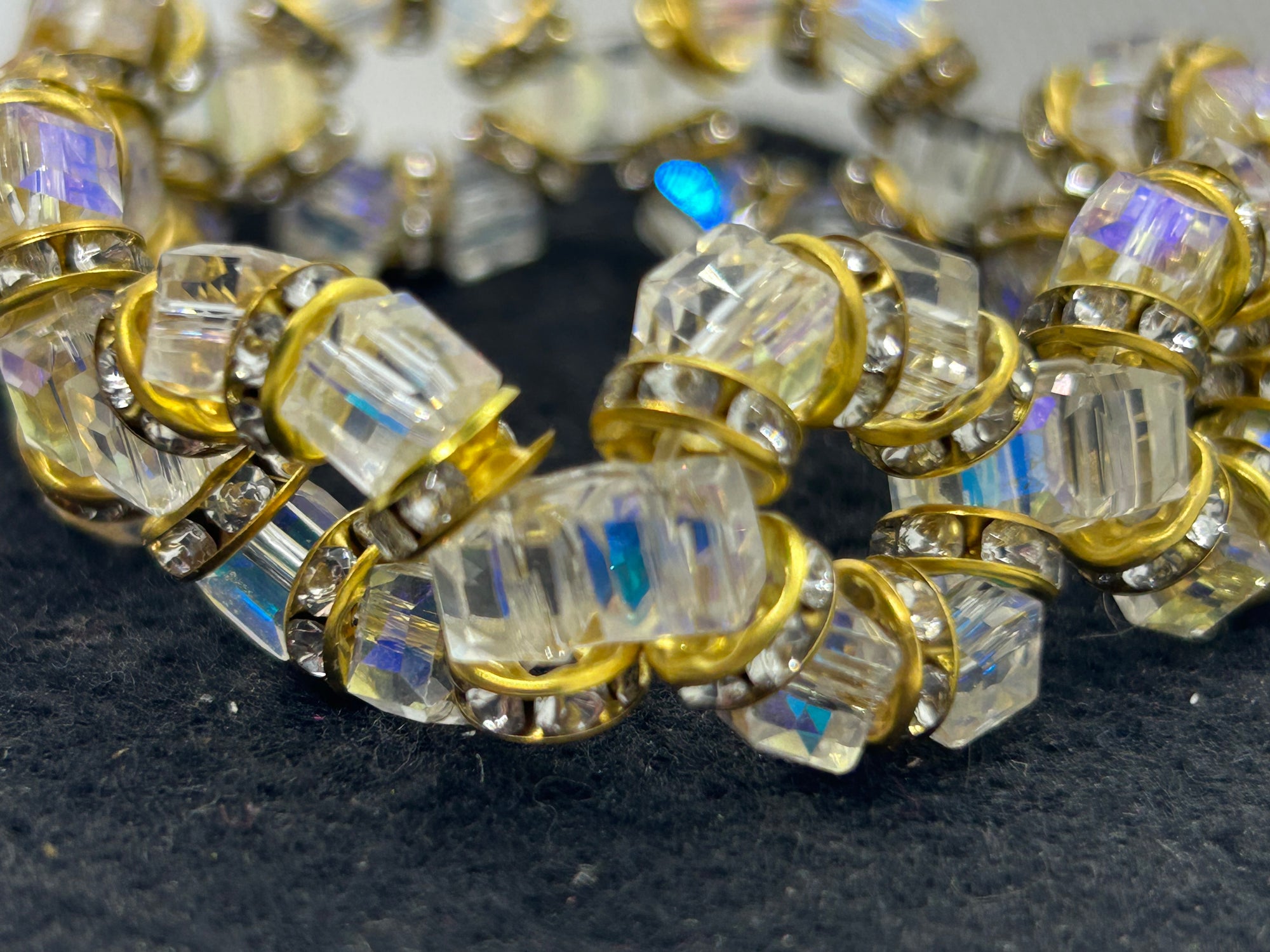 Gold and Glass Beaded Bracelet