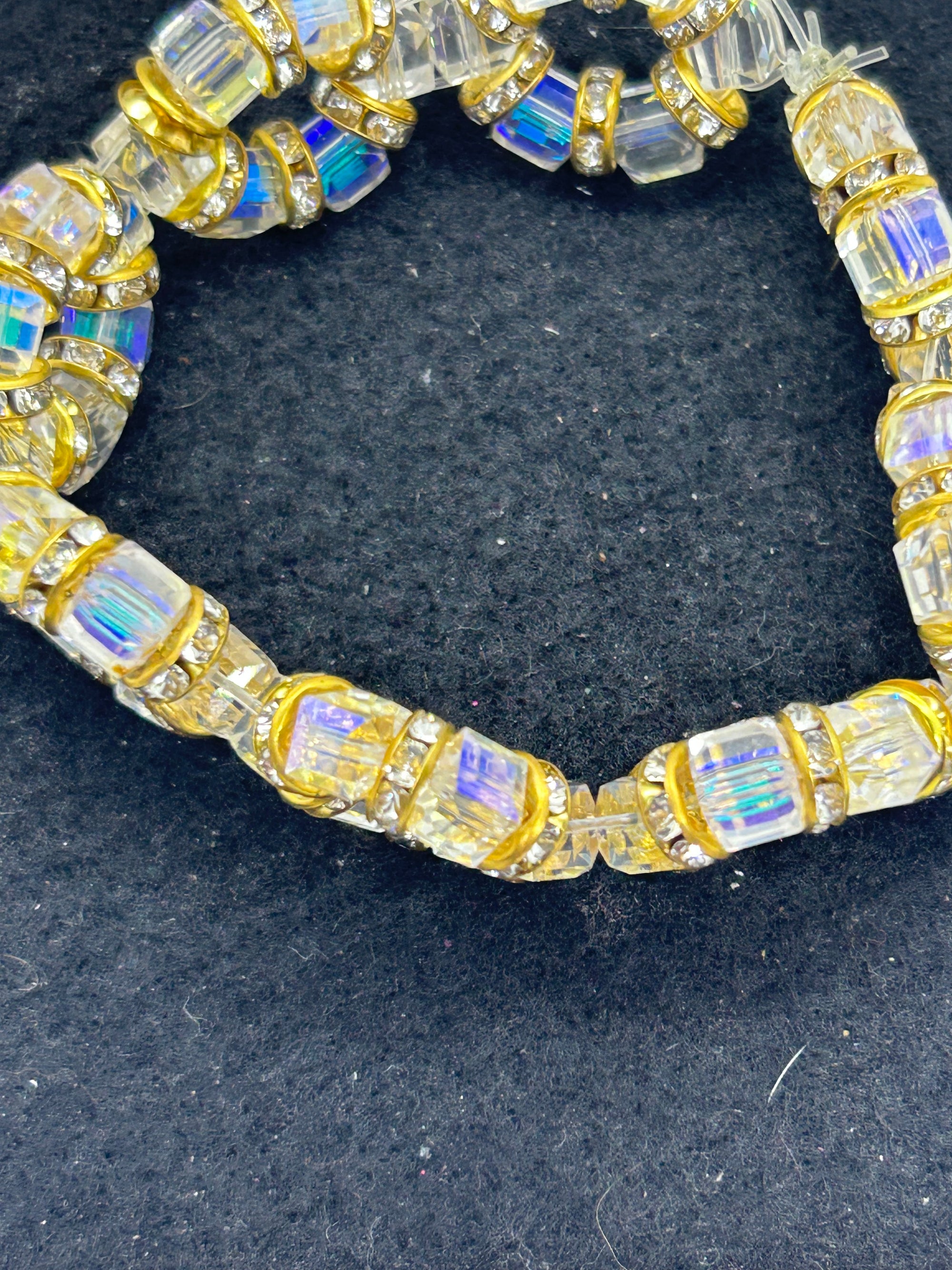 Gold and Glass Beaded Bracelet