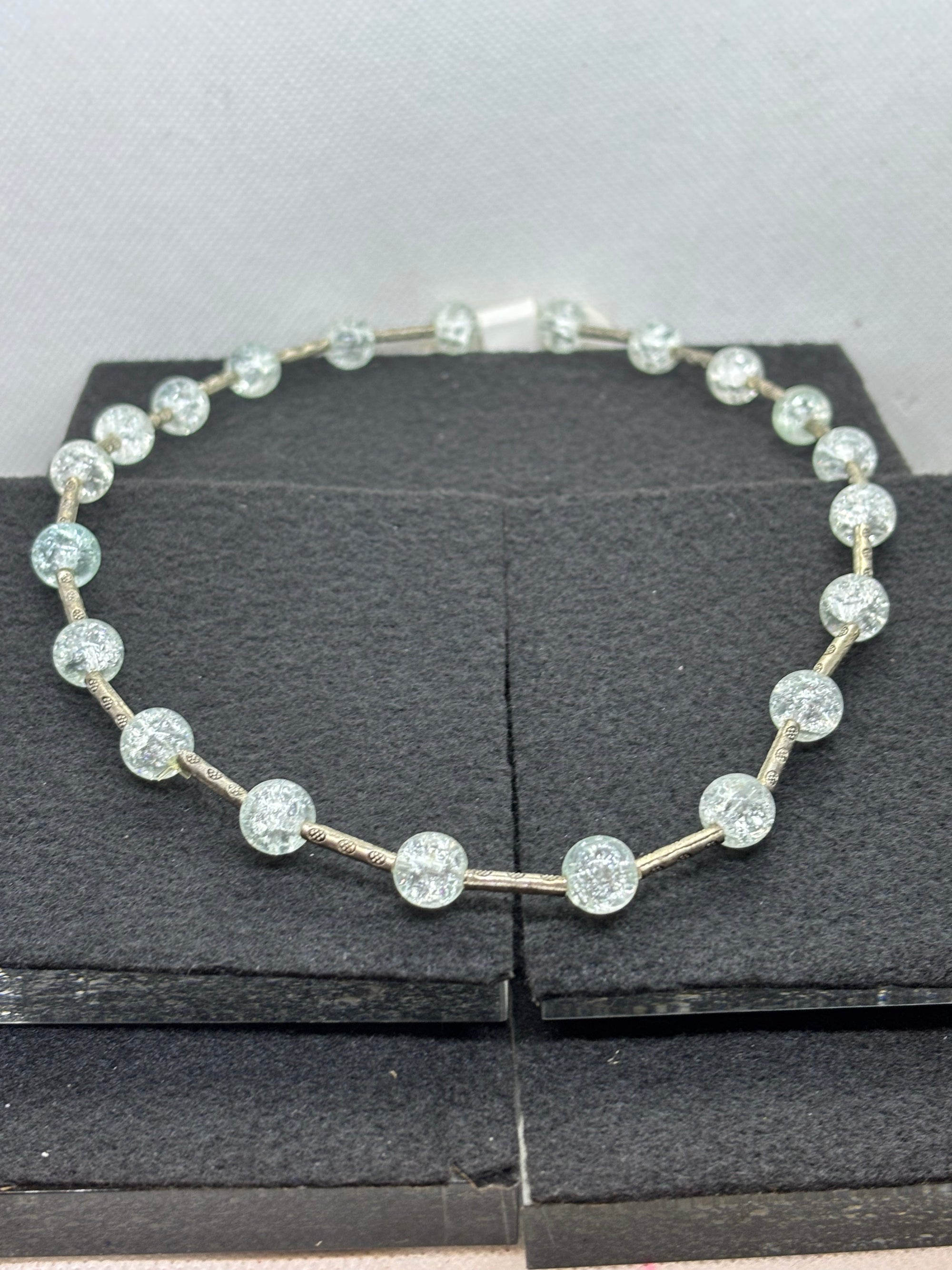 Crystal Blue Beaded Necklace