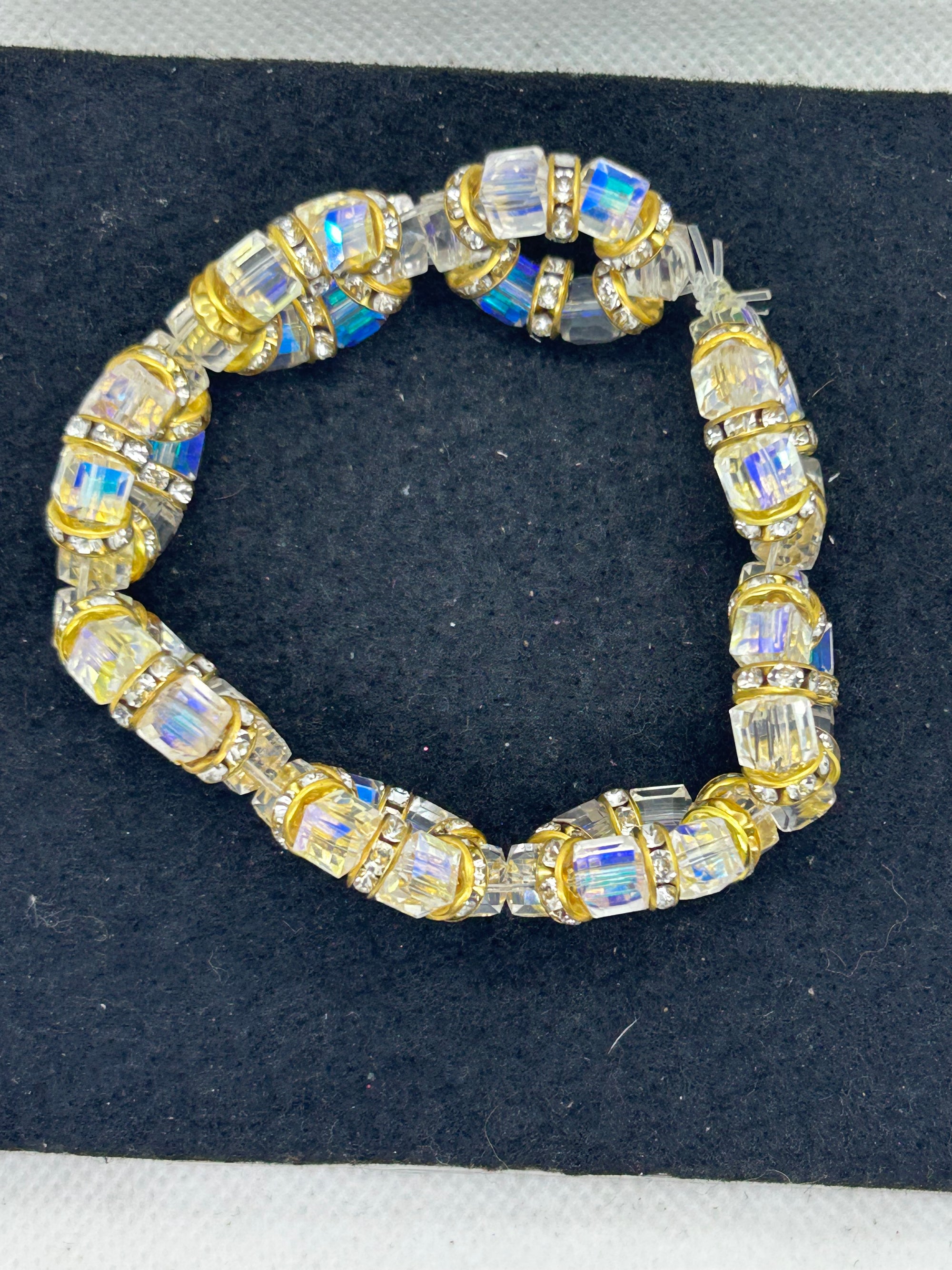 Gold and Glass Beaded Bracelet