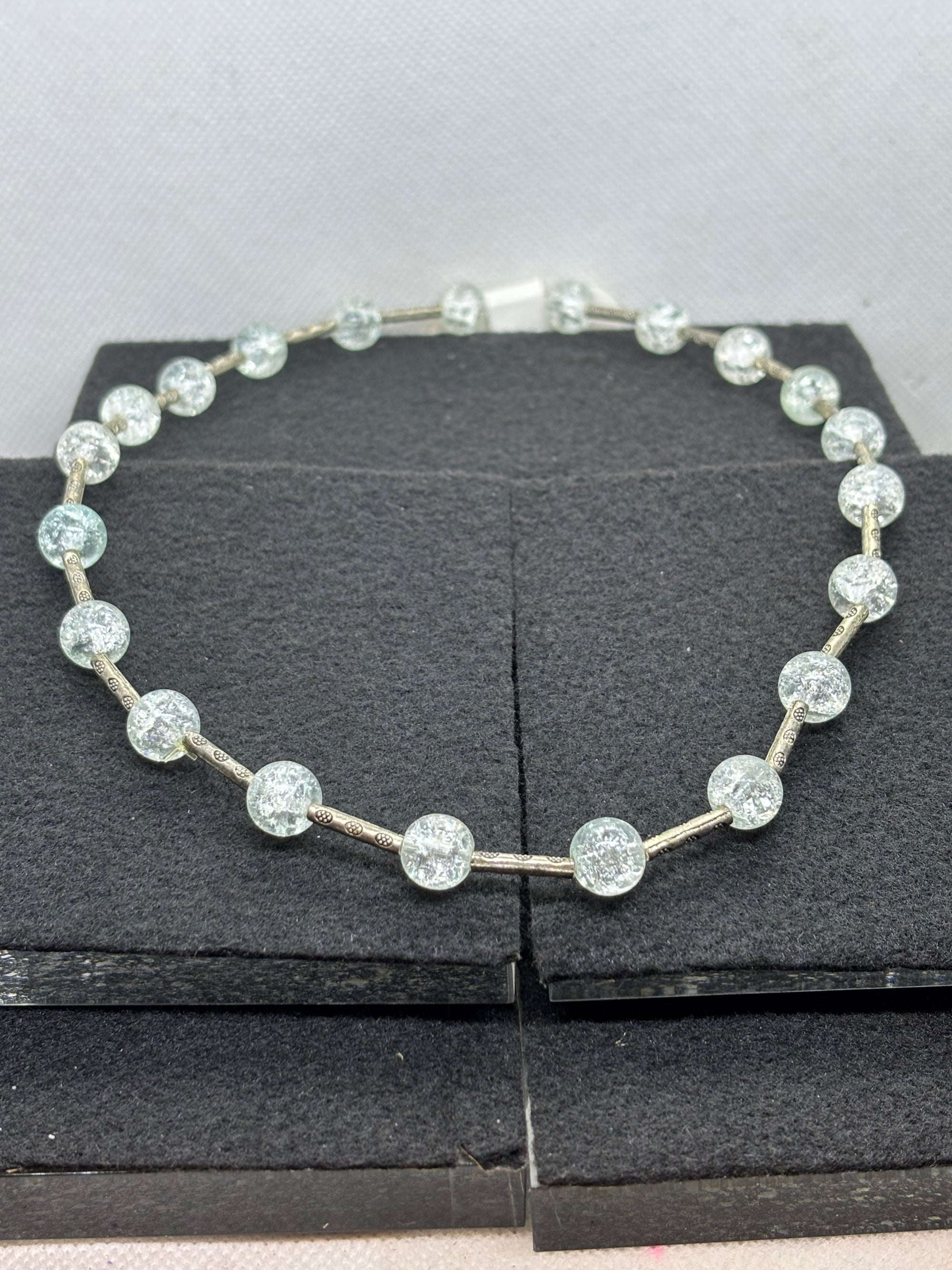 Crystal Blue Beaded Necklace