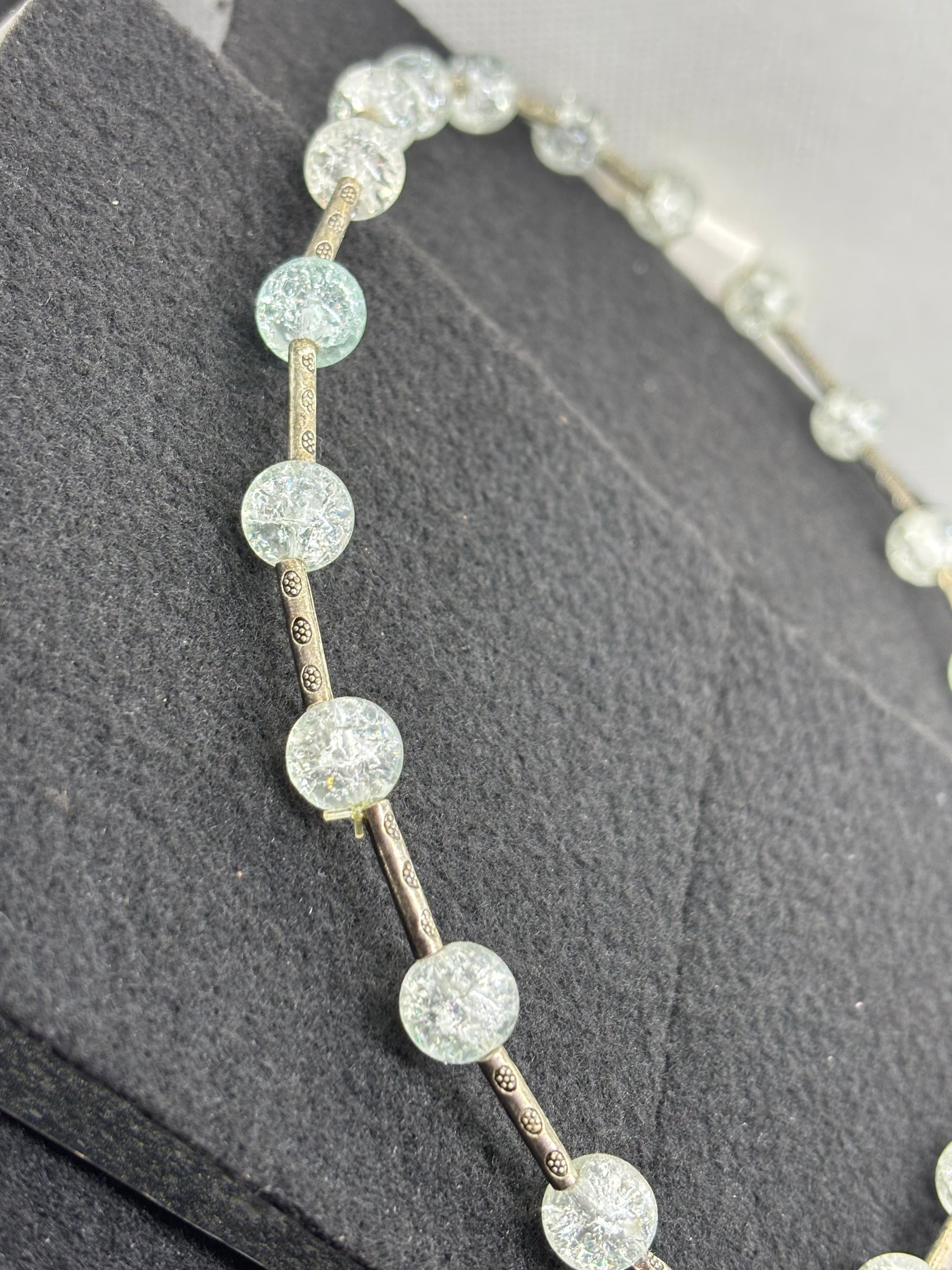 Crystal Blue Beaded Necklace