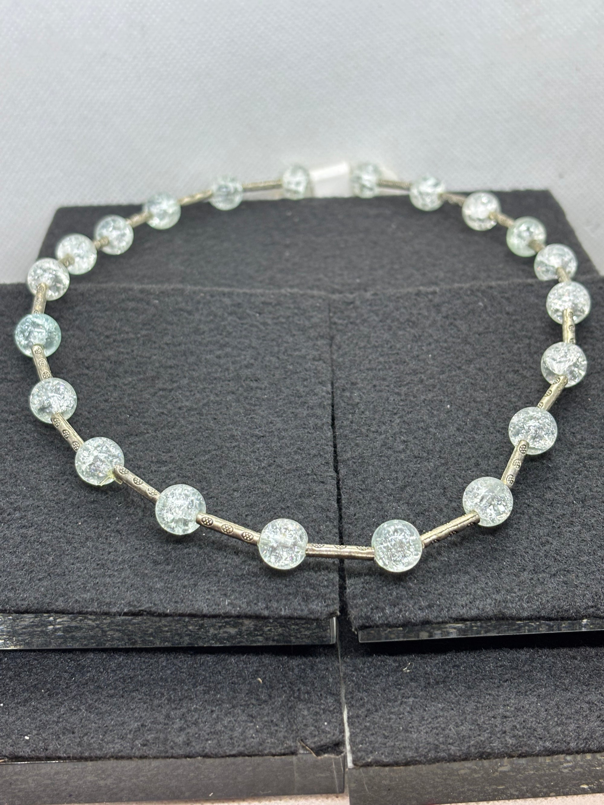 Crystal Blue Beaded Necklace
