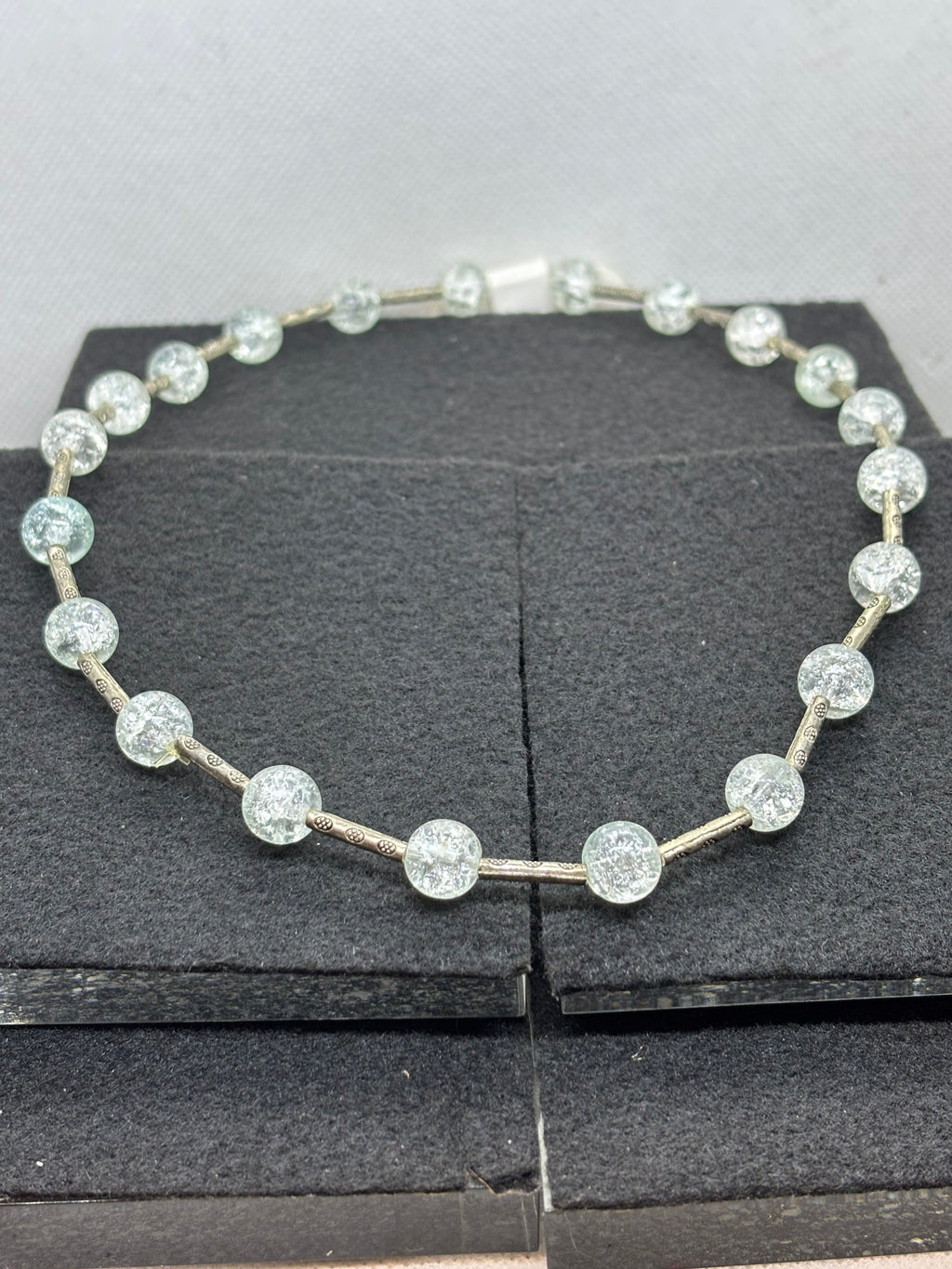 Crystal Blue Beaded Necklace