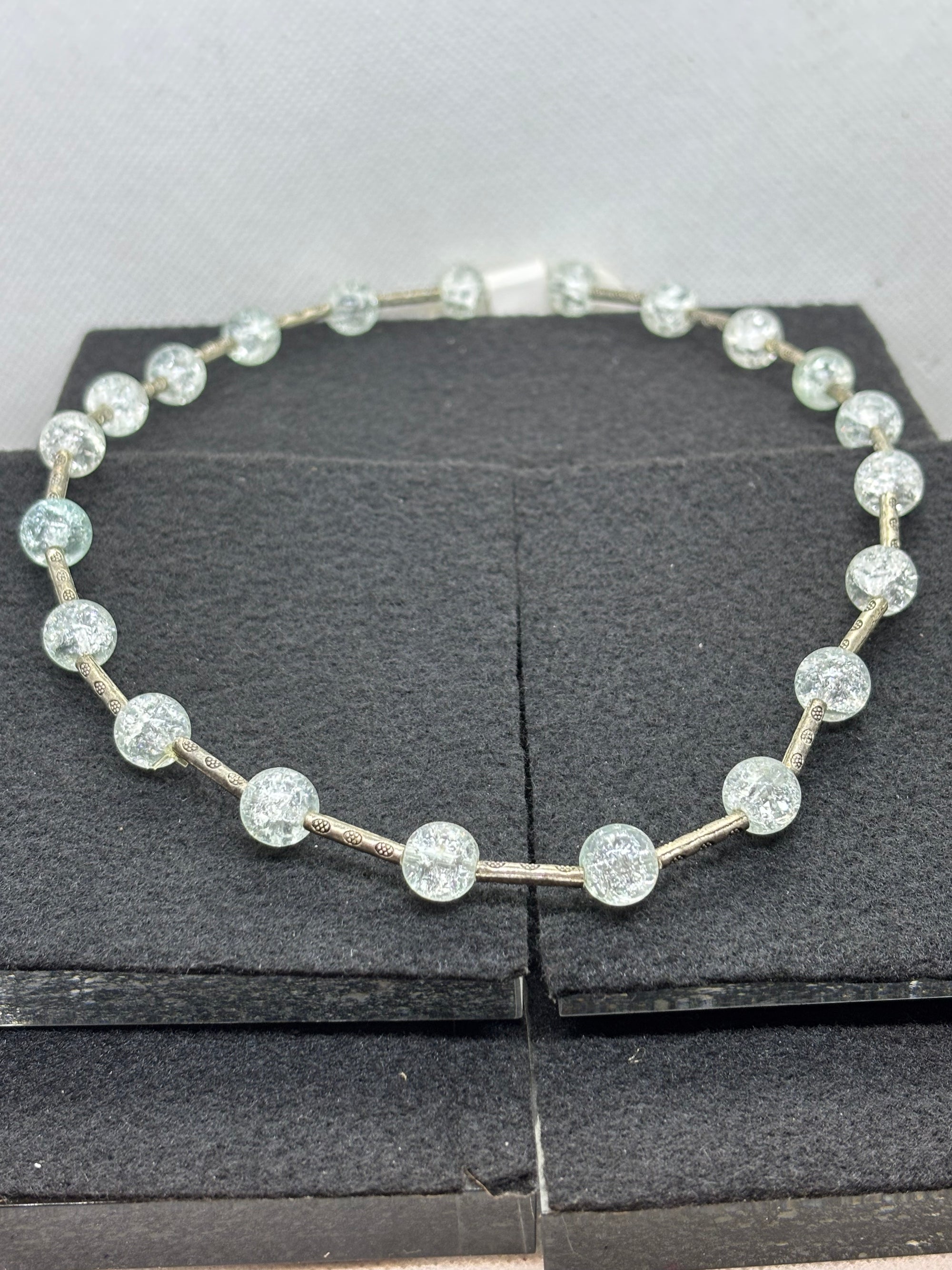 Crystal Blue Beaded Necklace