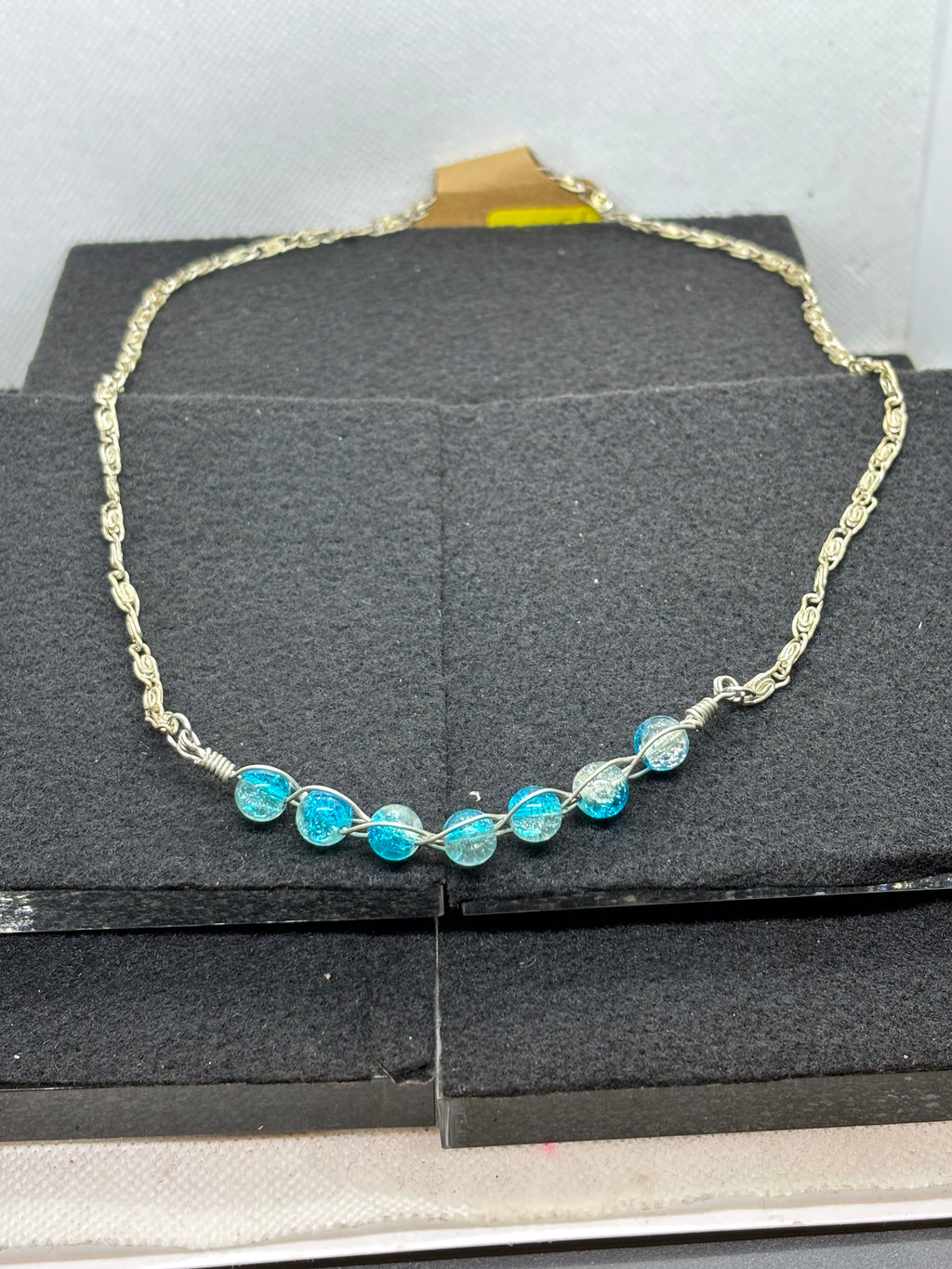 Blue Woven beaded necklace