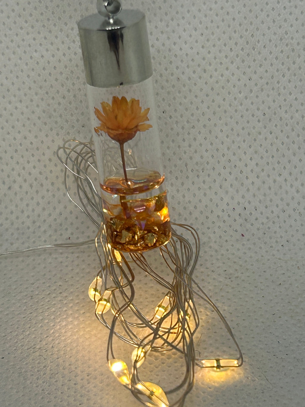 Incased Orange Flower Necklace