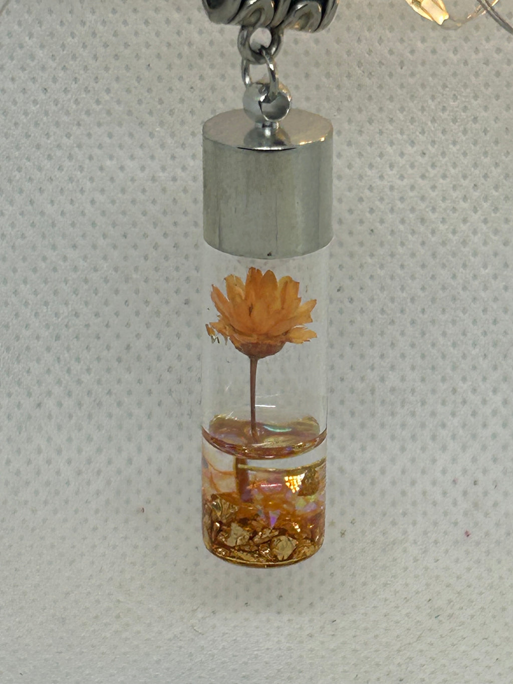 Incased Orange Flower Necklace