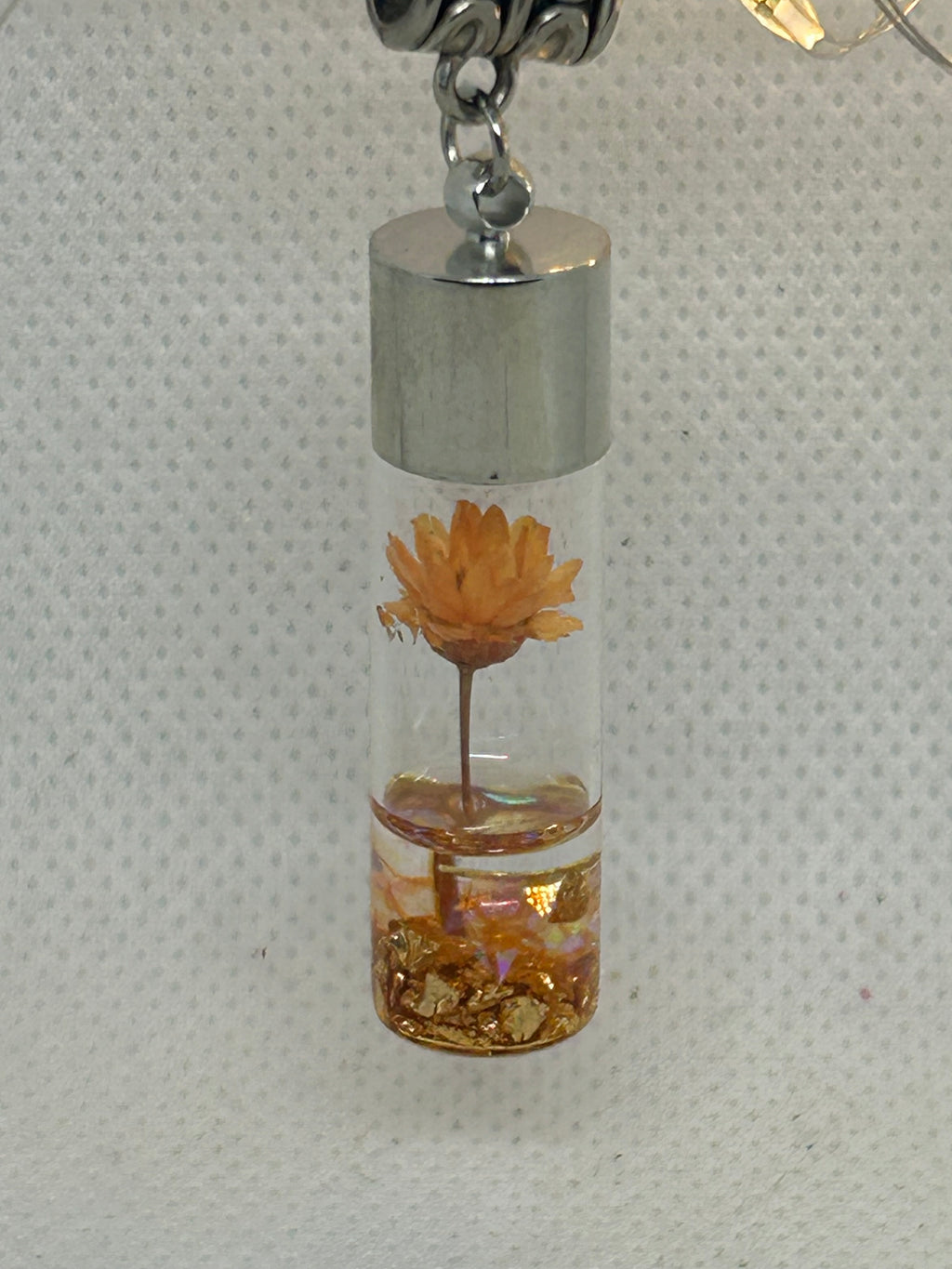 Incased Orange Flower Necklace