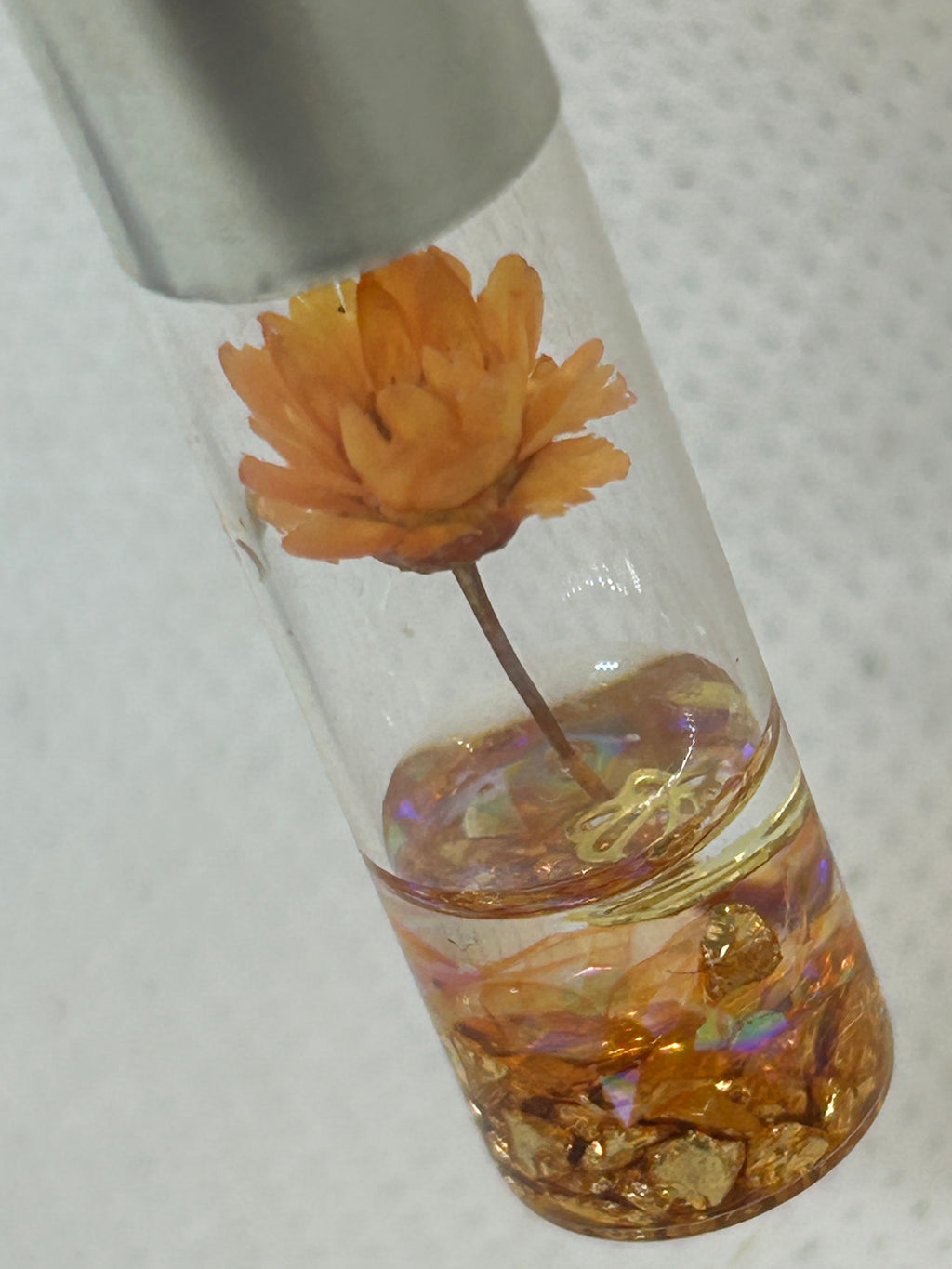 Incased Orange Flower Necklace