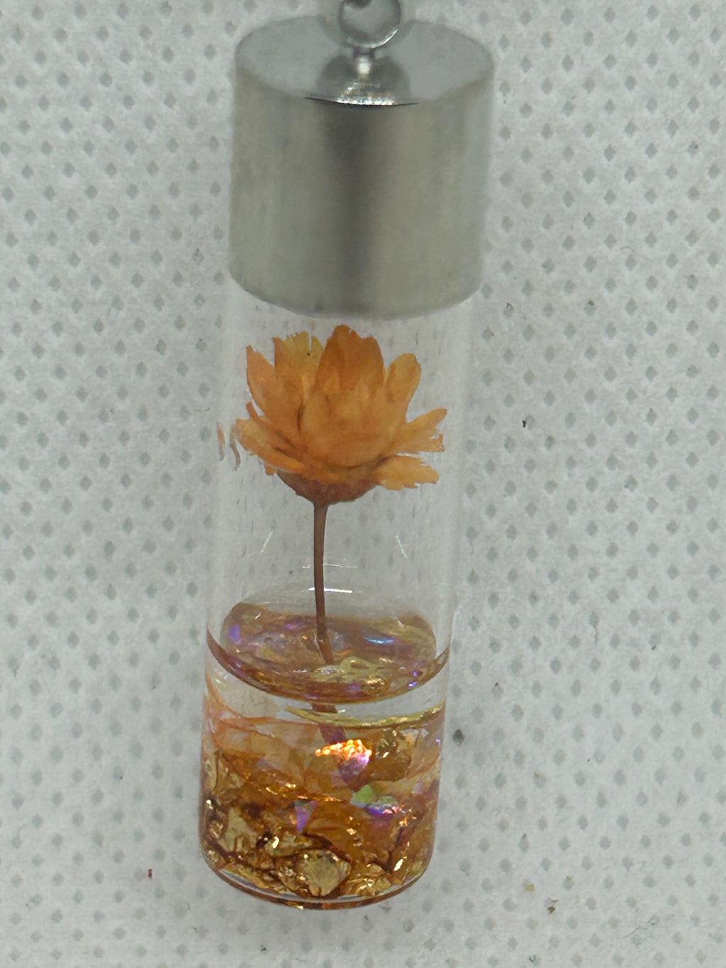 Incased Orange Flower Necklace